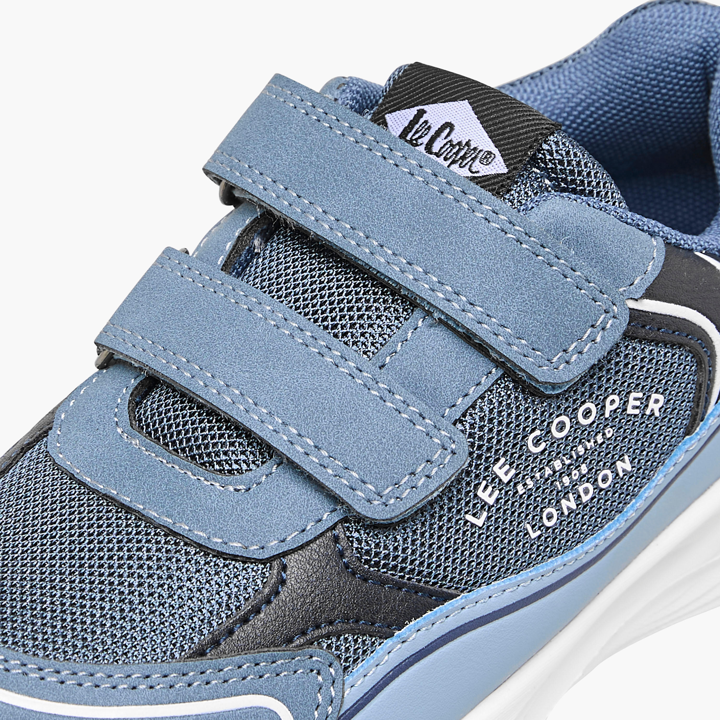 Lee Cooper Boys' Panelled Sneakers with Hook and Loop Closure-boys-shoes-sneakers-image-4