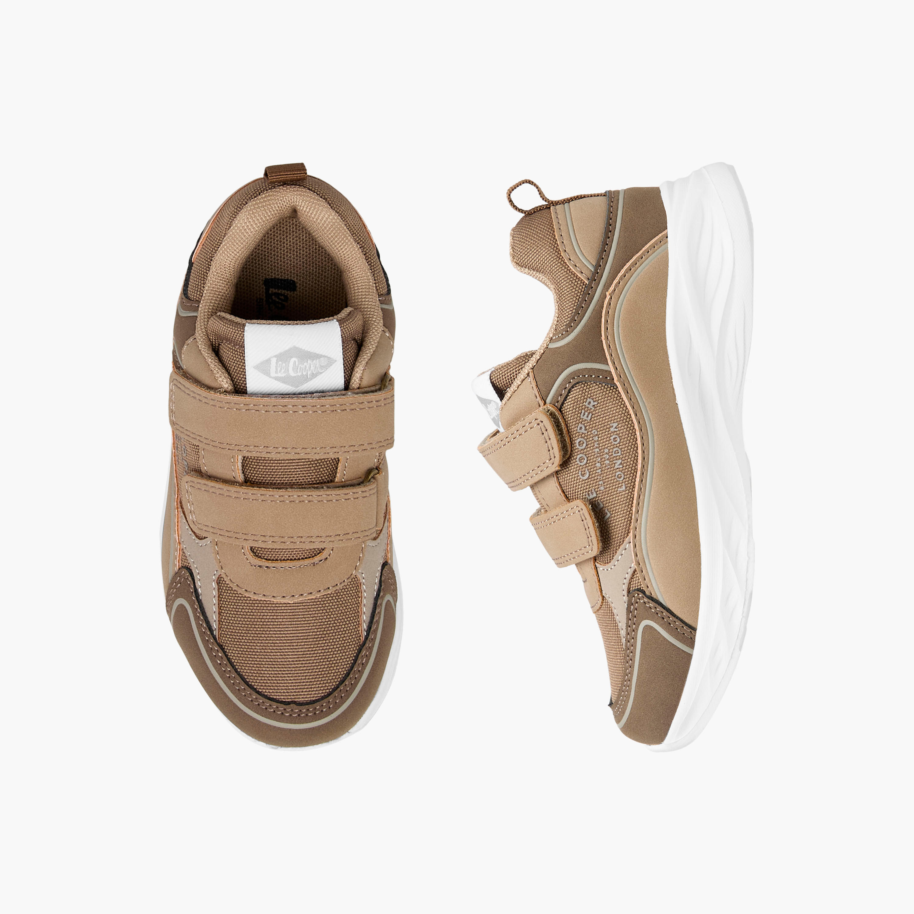 Lee Cooper Boys' Panelled Sneakers with Hook and Loop Closure-boys-shoes-sneakers-image-1