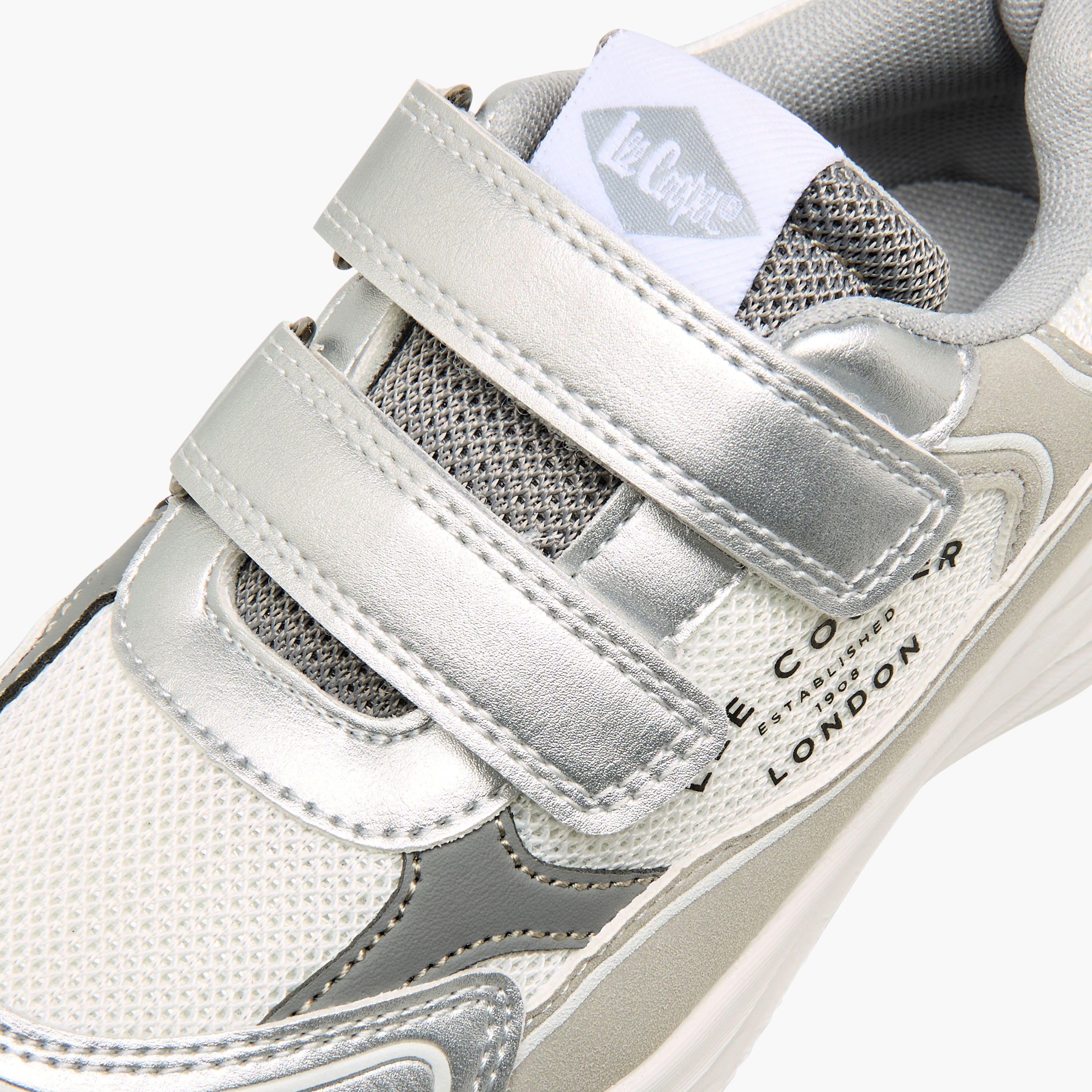 Lee Cooper Girls' Panelled Sneakers with Hook and Loop Closure-girls-shoes-sneakers-image-4