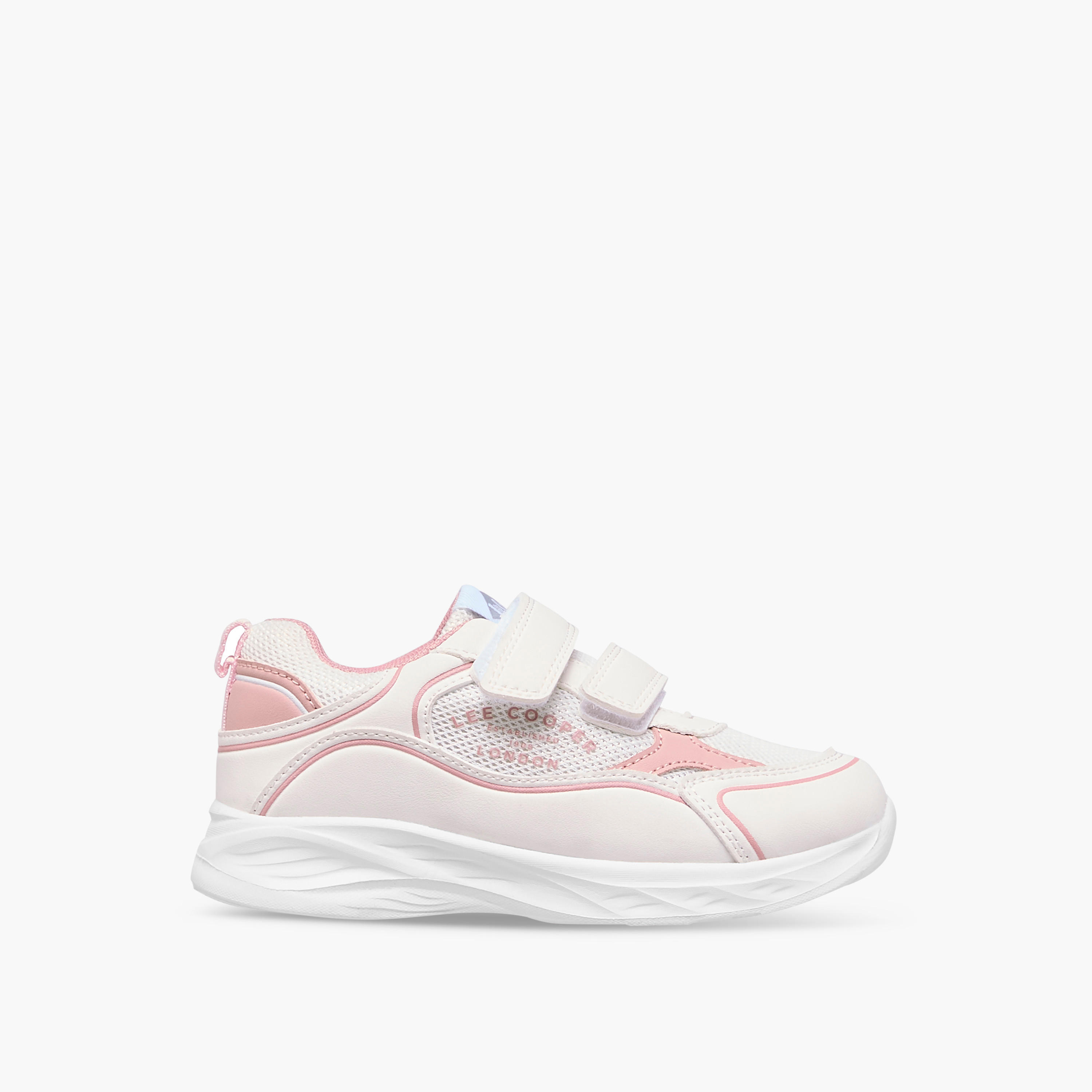 Lee Cooper Girls' Panelled Sneakers with Hook and Loop Closure-girls-shoes-sneakers-image-3