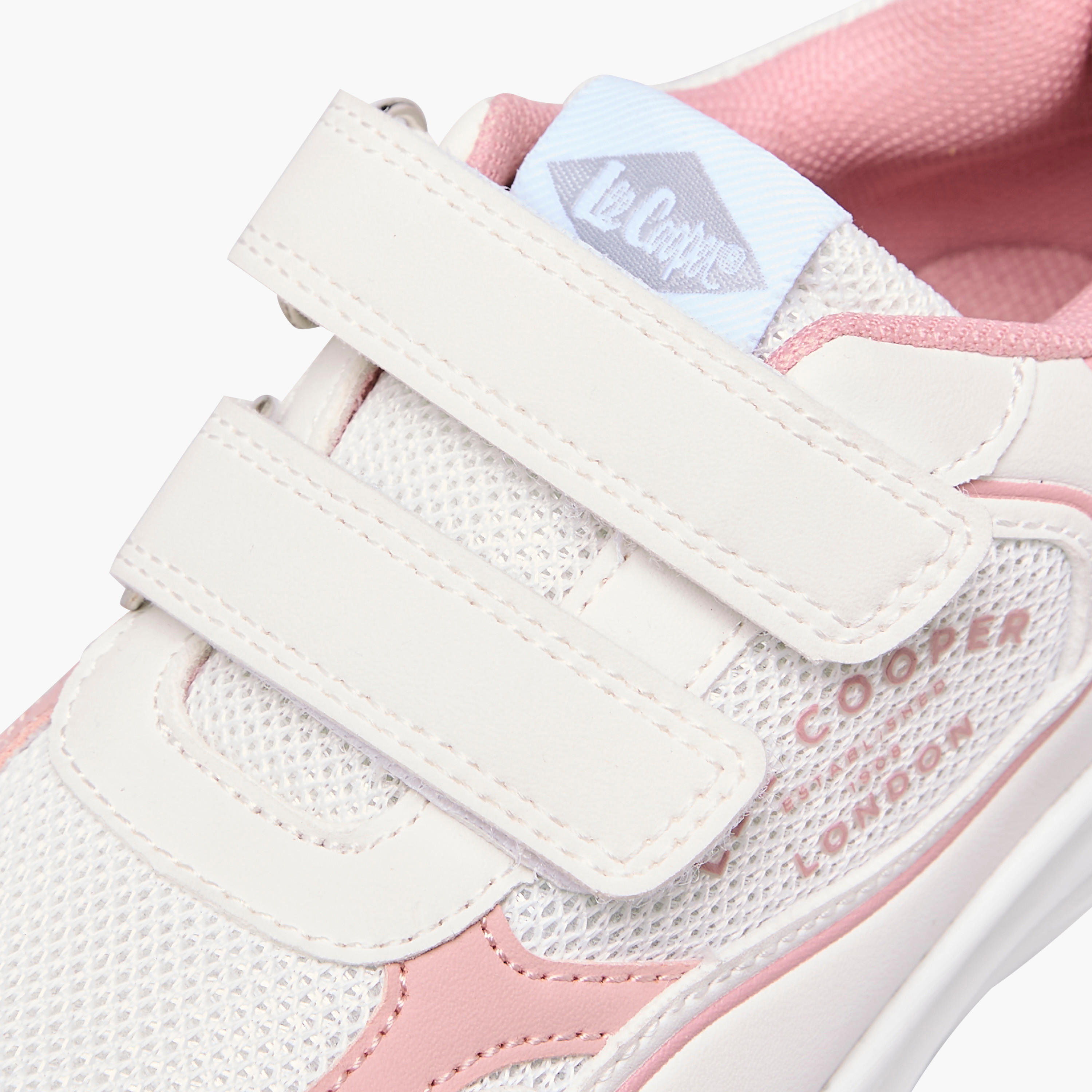 Lee Cooper Girls' Panelled Sneakers with Hook and Loop Closure-girls-shoes-sneakers-image-4