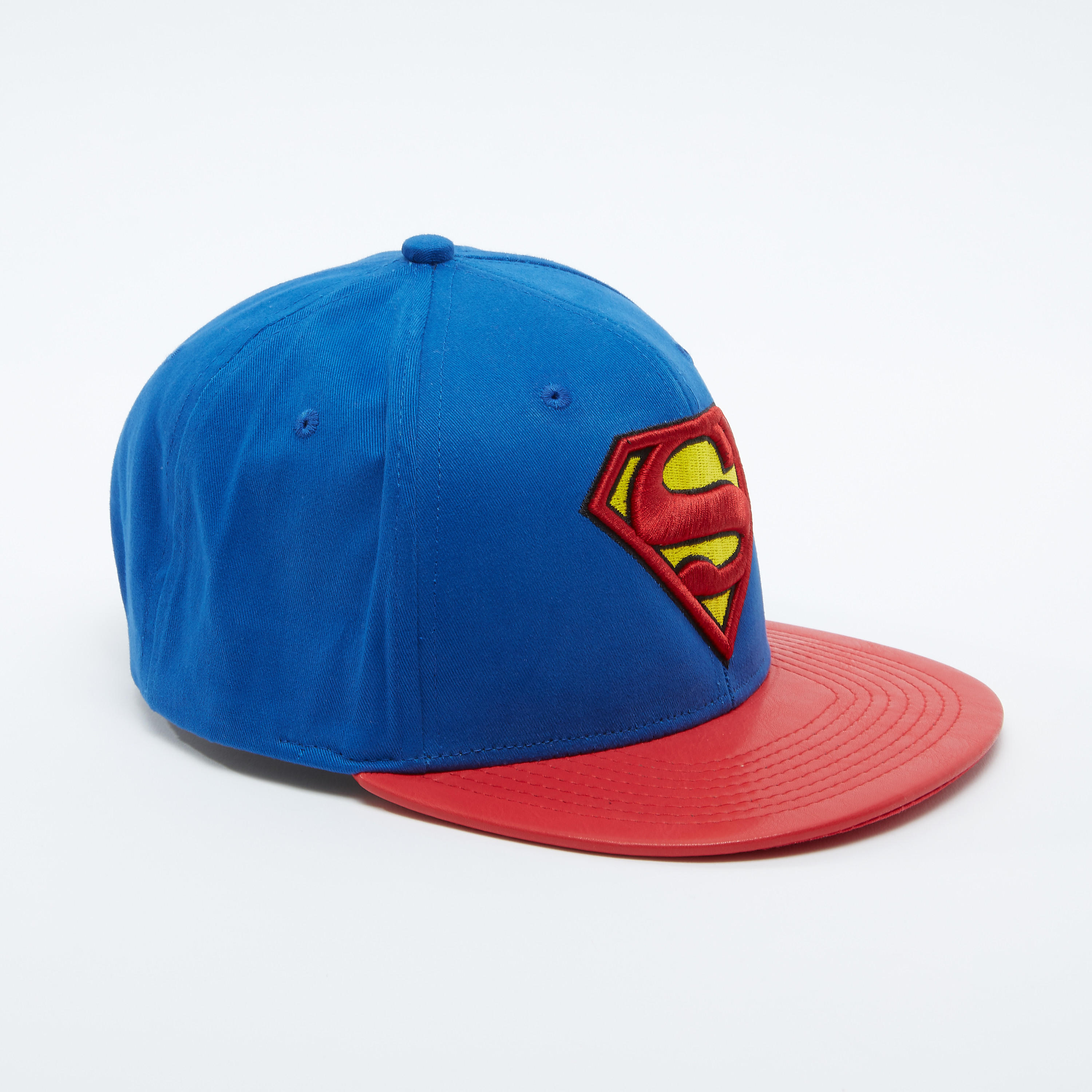 Superman Textured Cap with Embroidery and Snap Closure-men-caps-image-1