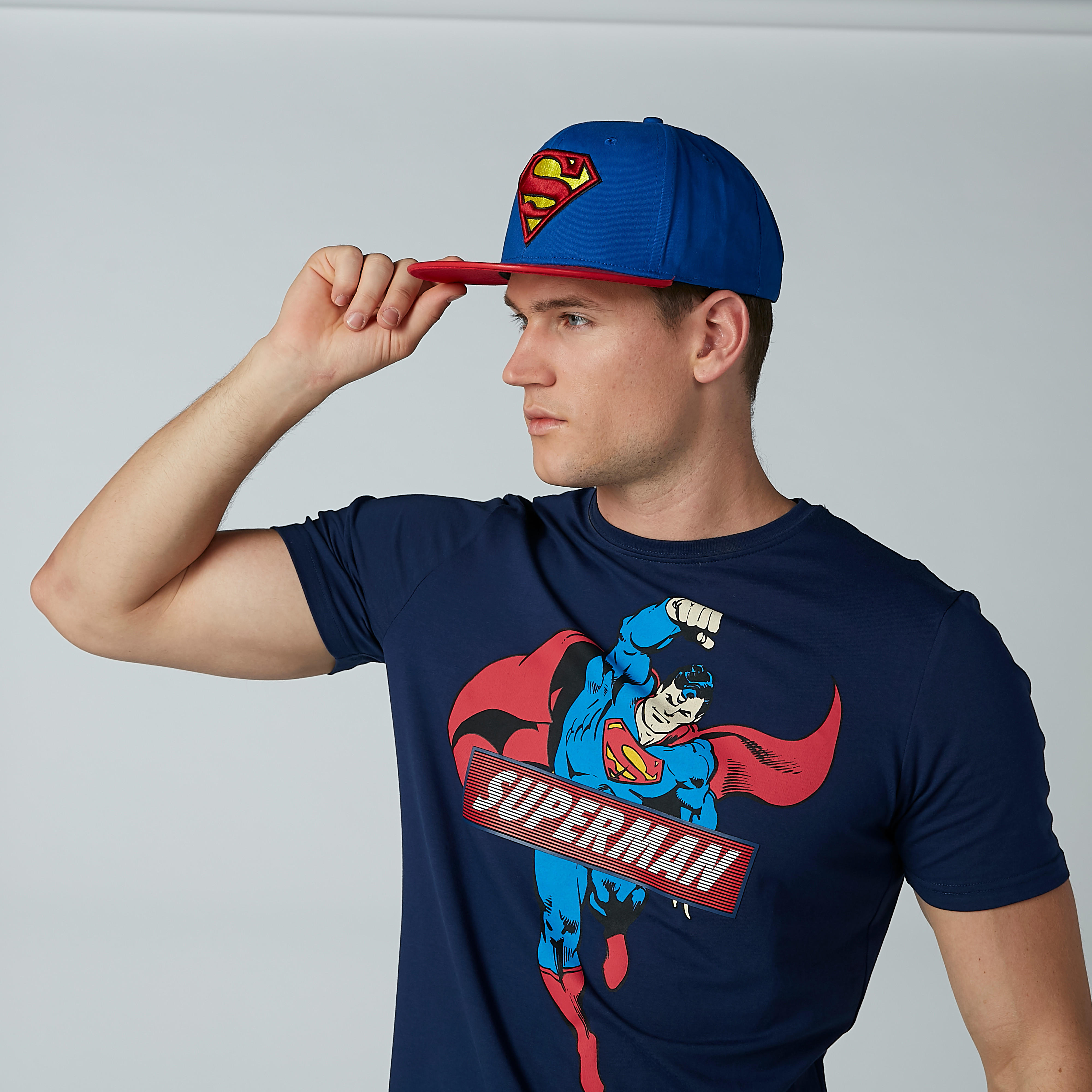 Superman Textured Cap with Embroidery and Snap Closure-men-caps-image-2