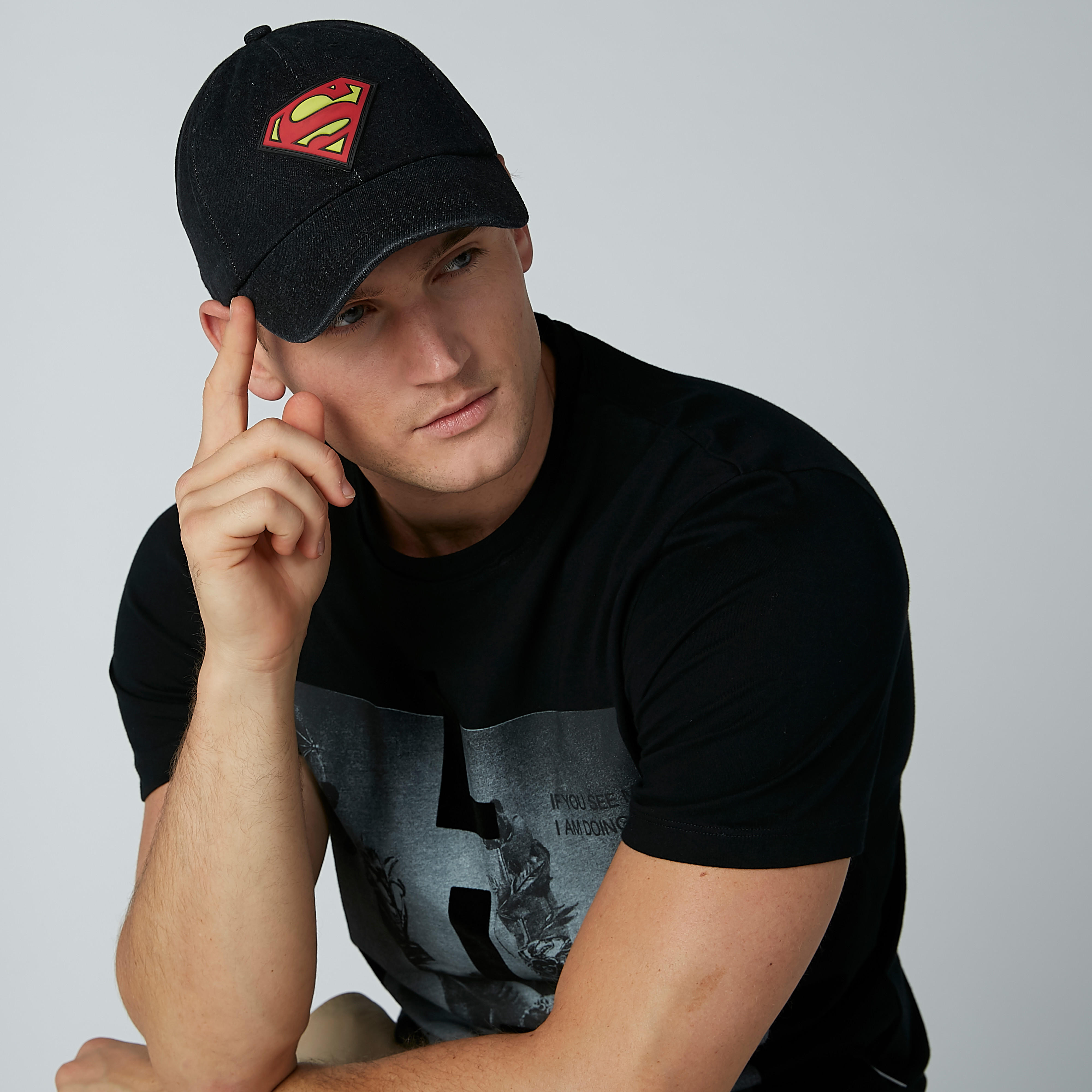 قبعة كاب بإبزيم إغلاق وتزيينات سوبرمان-men-caps-image-2