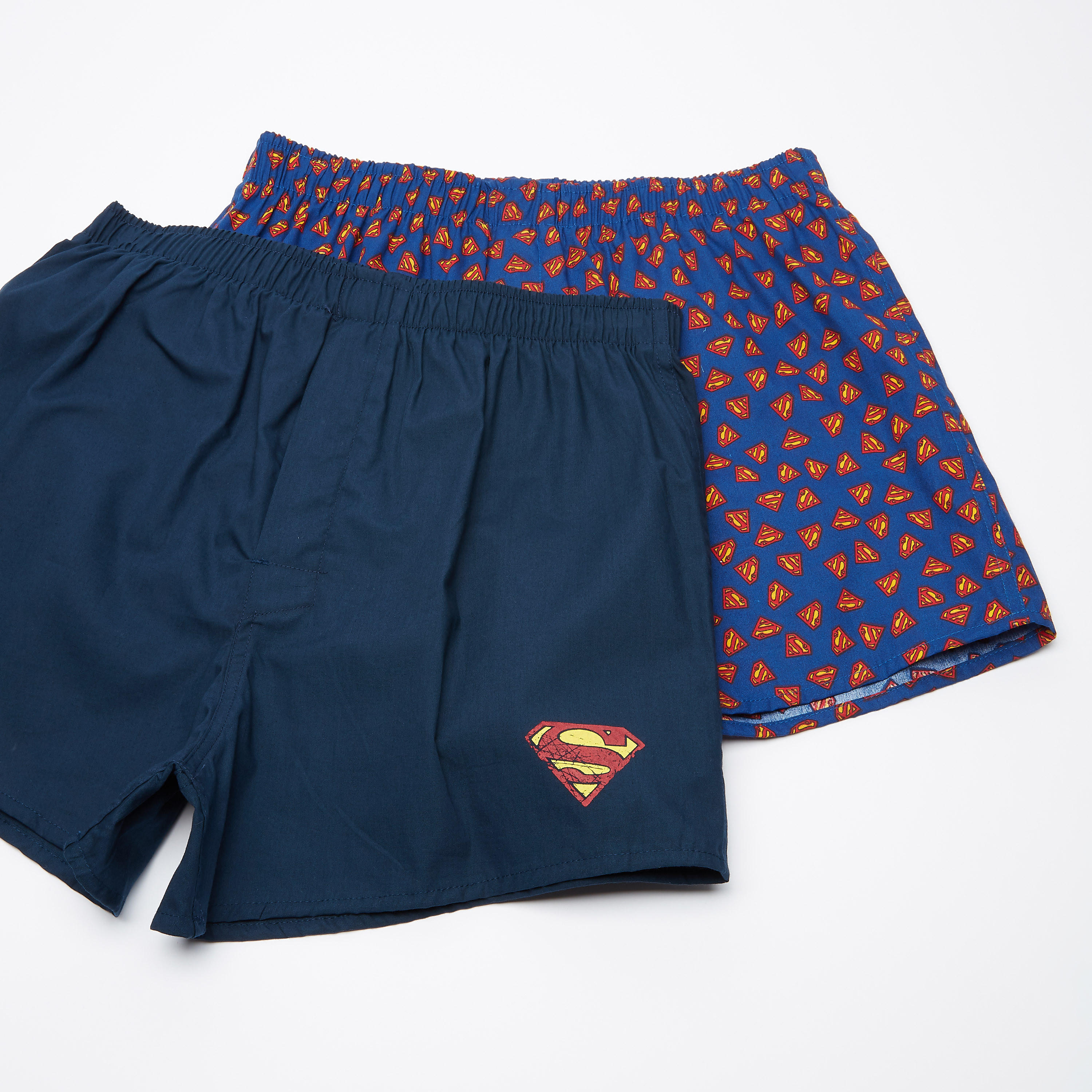 سراويل بوكسر بخصر مطّاطي وطبعات سوبرمان - طقم من قطعتين-men-clothing-innerwear-underwear-image-1