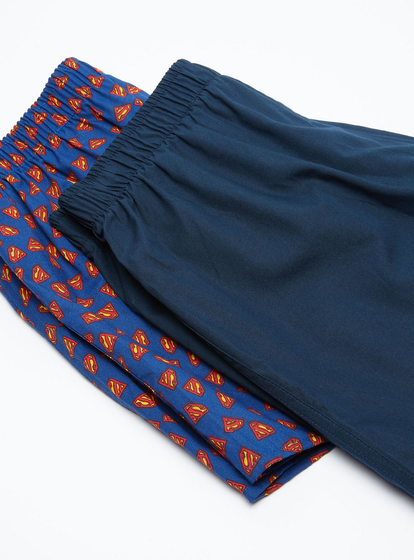 سراويل بوكسر بخصر مطّاطي وطبعات سوبرمان - طقم من قطعتين-men-clothing-innerwear-underwear-image-3