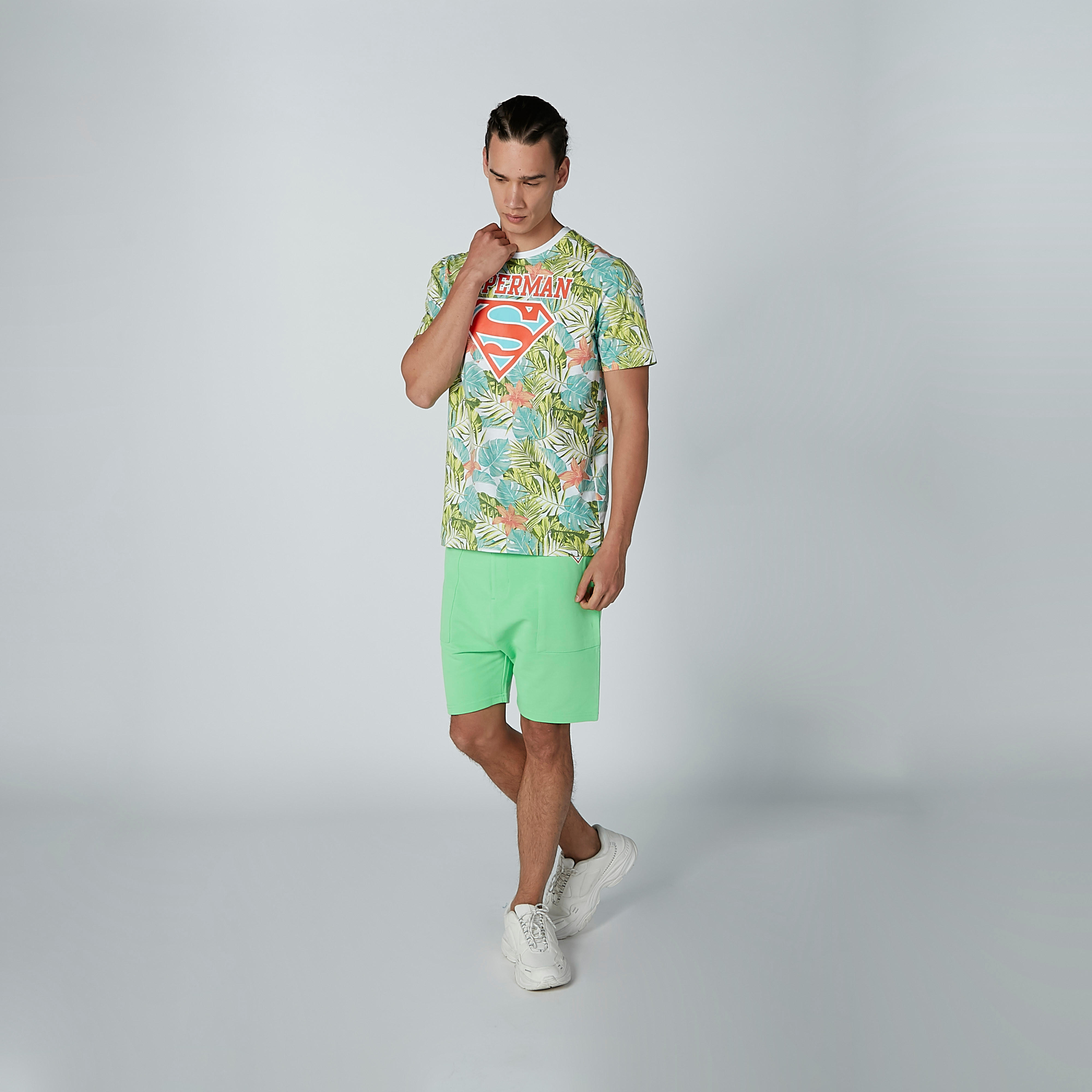 Superman Printed Shorts with Pocket Detail and Drawstring-men-clothing-bottoms-shorts-image-4
