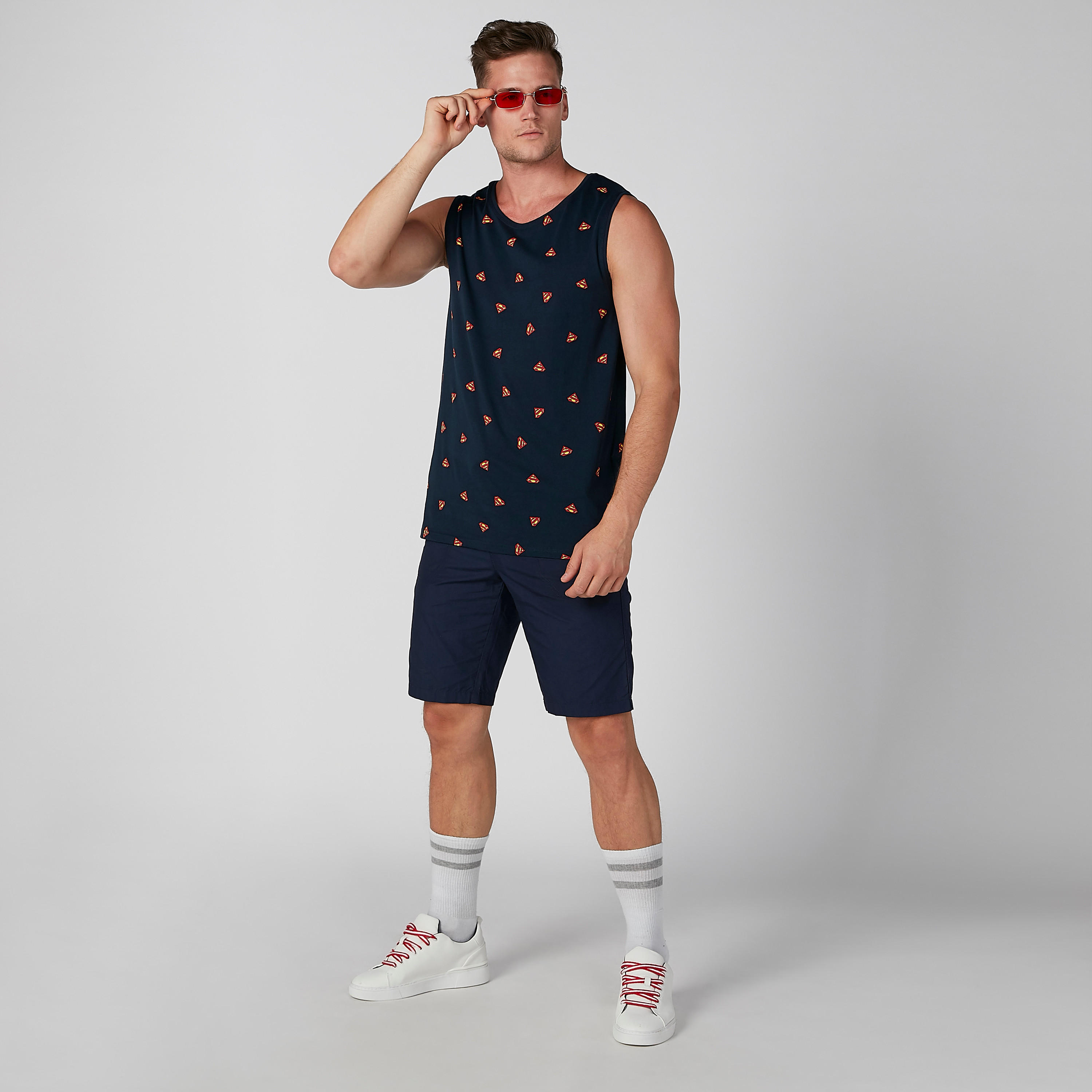 Superman Printed Sleeveless T-shirt with Scoop Neck-men-clothing-tshirtsandpolos-tshirts-image-3