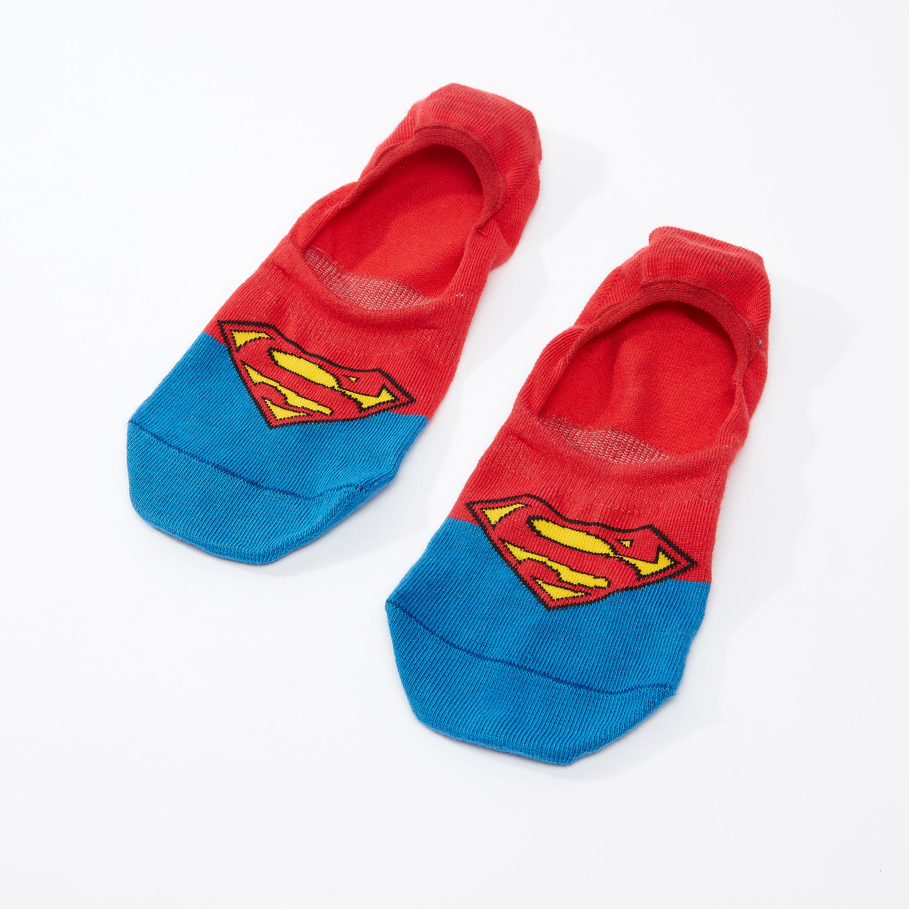 Superman Printed Colourblock No Show Socks-men-socks-image-1