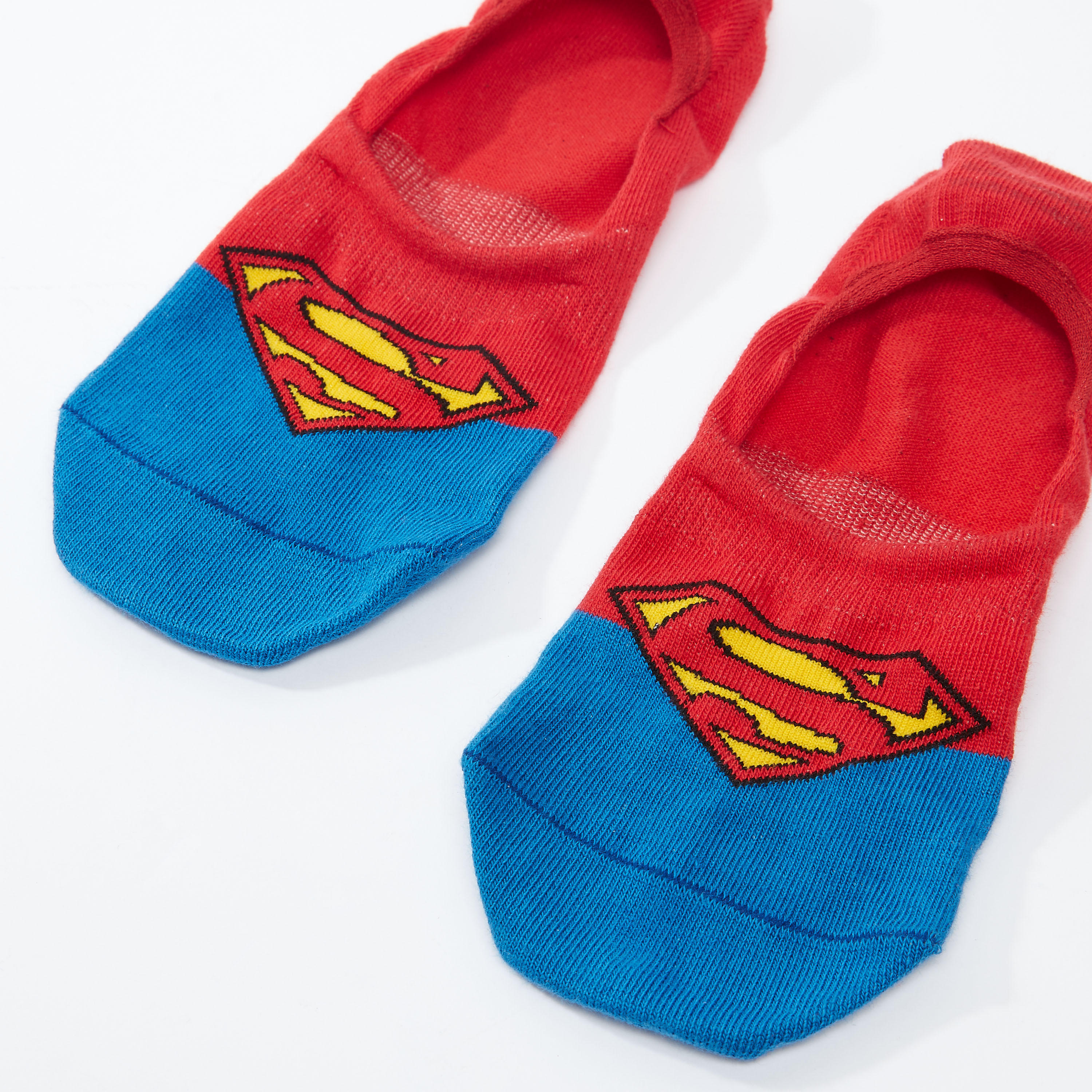 Superman Printed Colourblock No Show Socks-men-socks-image-2