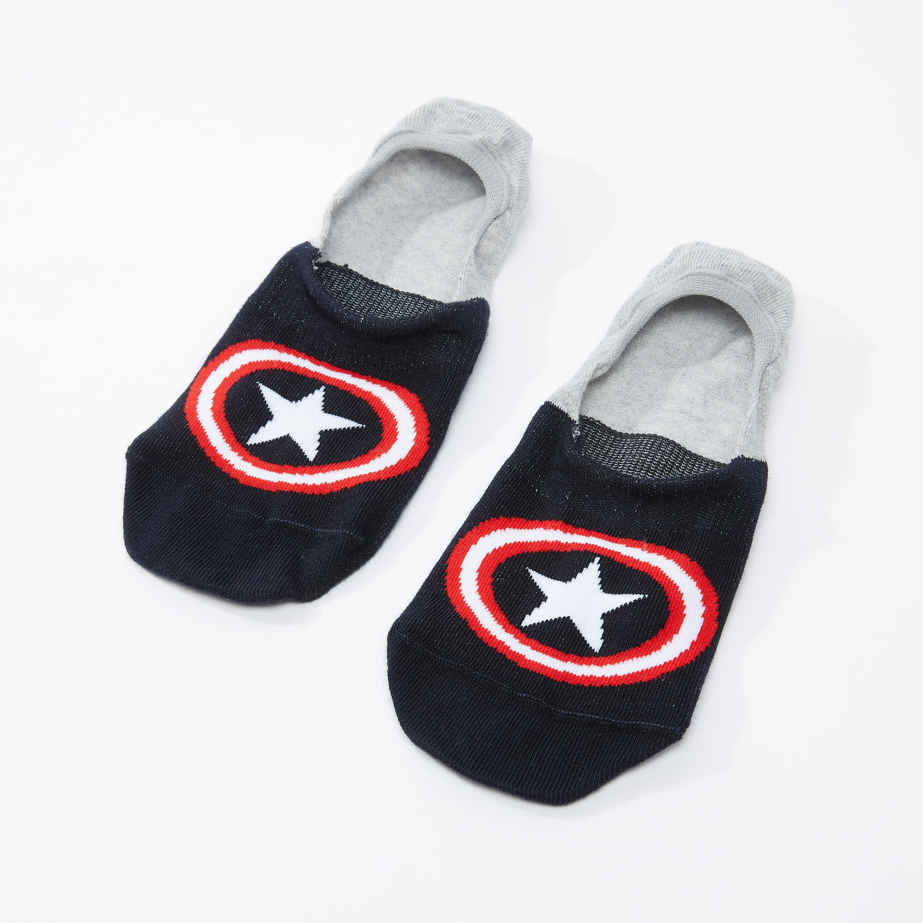 جوارب غير مرئية كتل ألوان بطبعات كابتن أمريكا-men-socks-image-1