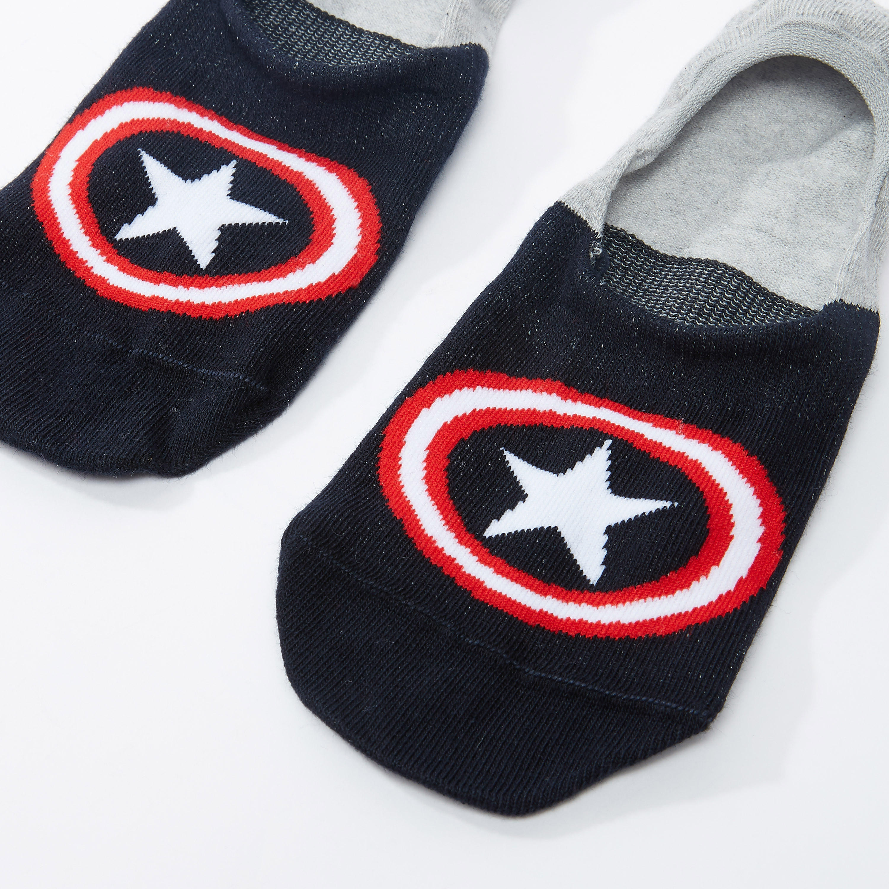 جوارب غير مرئية كتل ألوان بطبعات كابتن أمريكا-men-socks-image-2