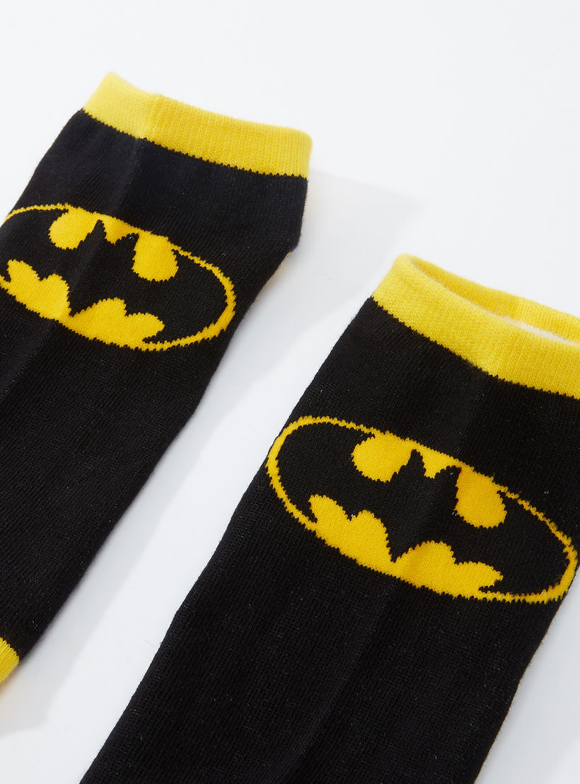 جوارب بطول الكاحل بملمس مضلّع وطبعات باتمان-men-socks-image-2