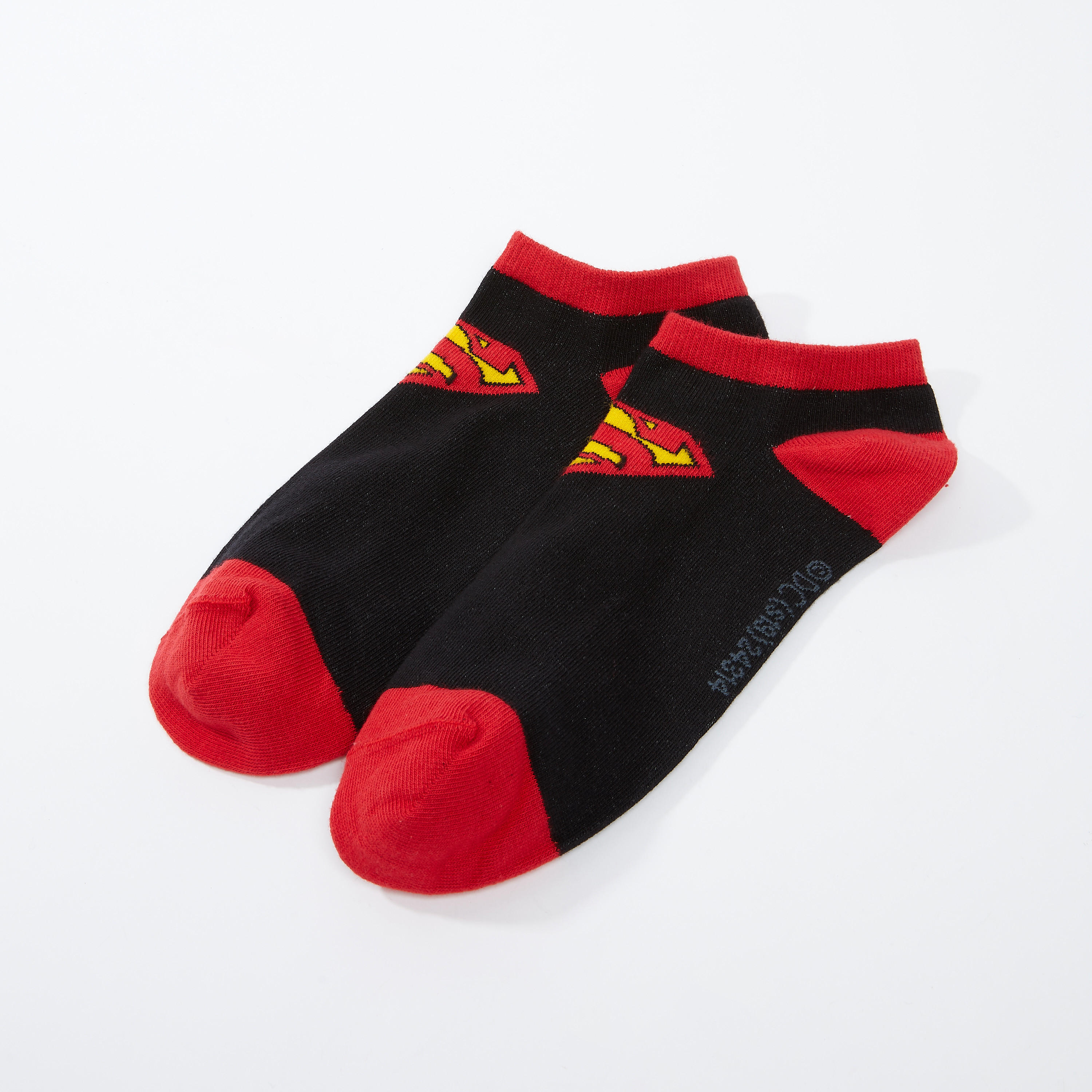 Superman Printed Ankle Length Socks with Ribbed Hem-men-socks-image-3