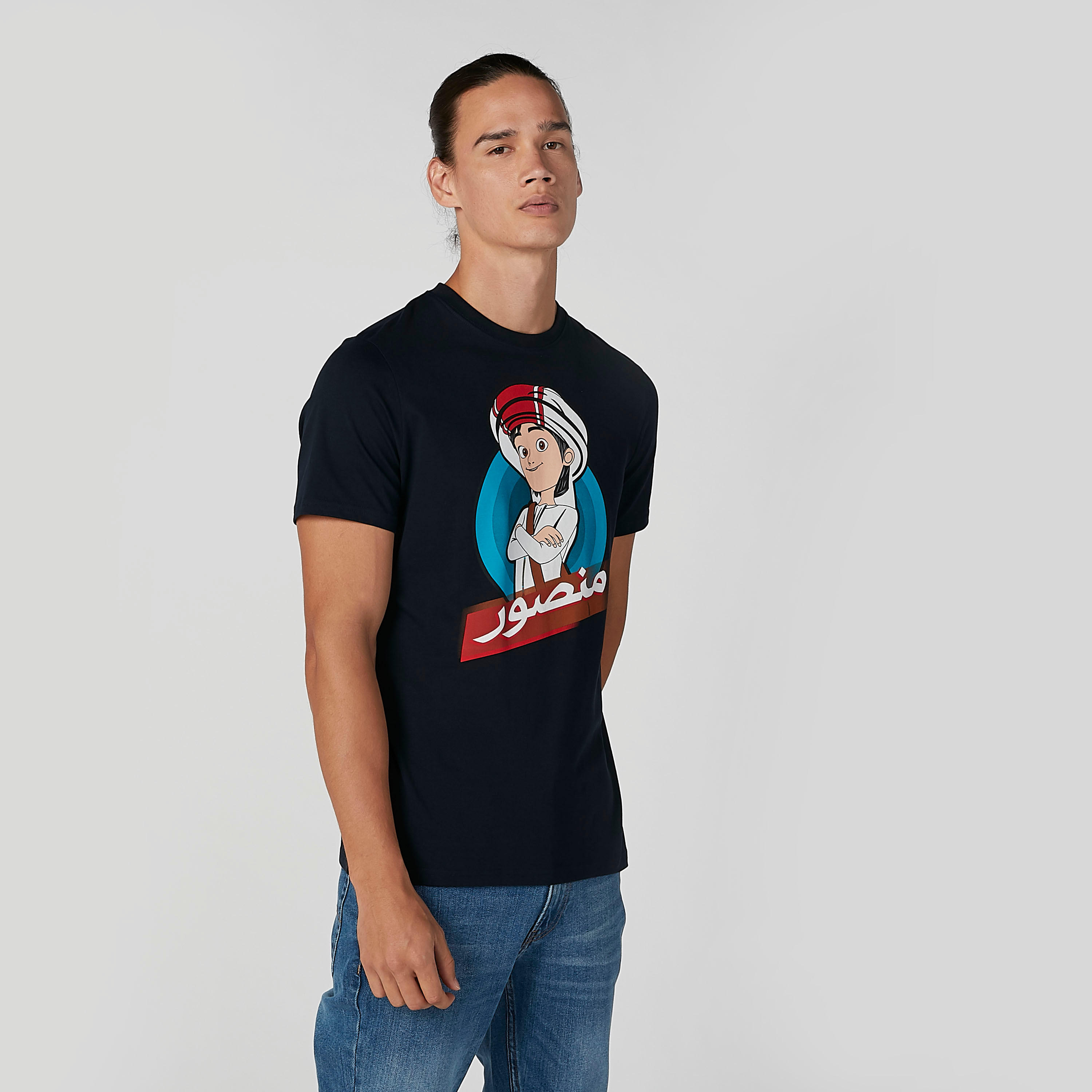 Sustainable Slim Fit Mansour Printed T-shirt with Crew Neck-men-clothing-tshirtsandpolos-tshirts-image-1