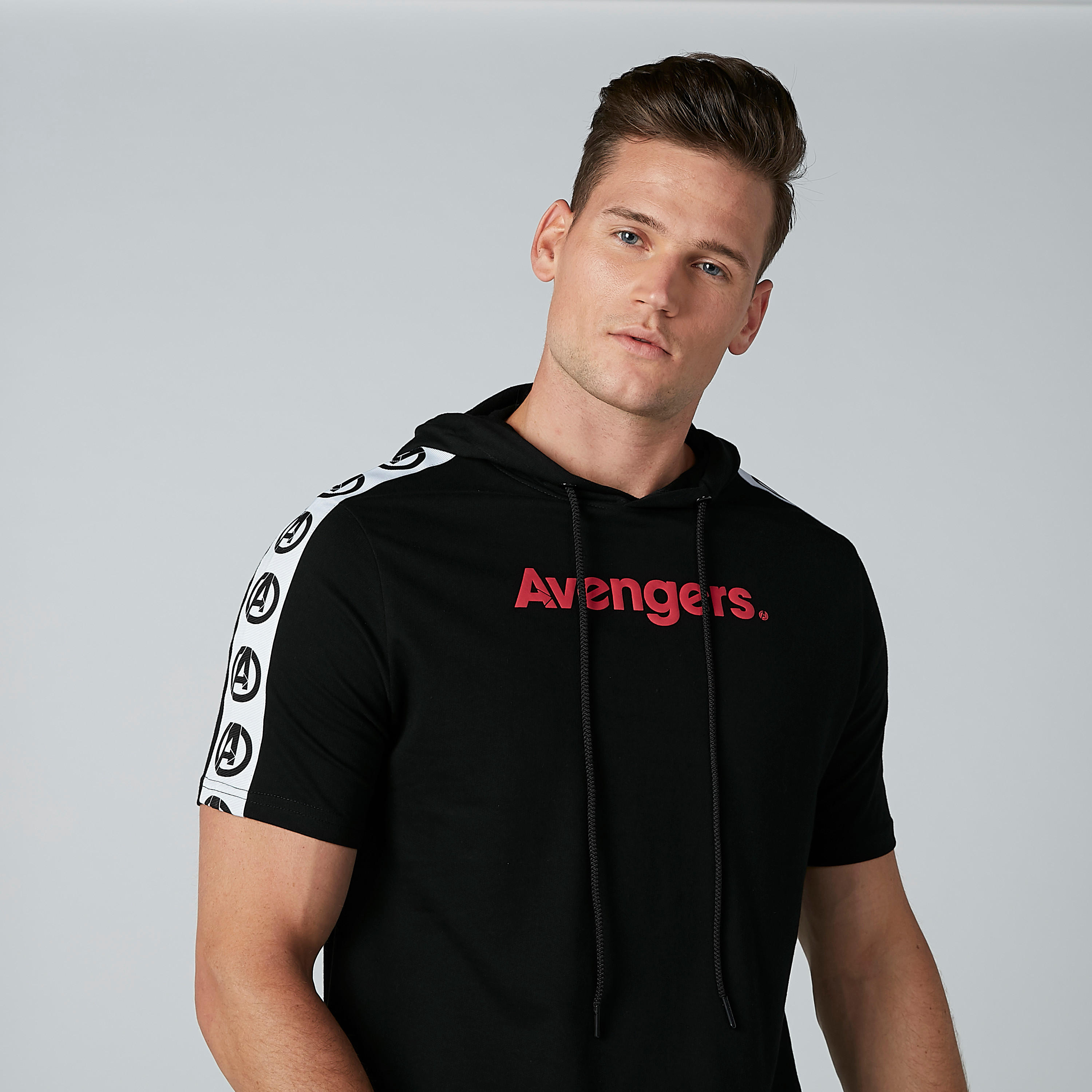 Sustainable Avengers Printed T-shirt with Hood and Short Sleeves-men-clothing-tshirtsandpolos-tshirts-image-3