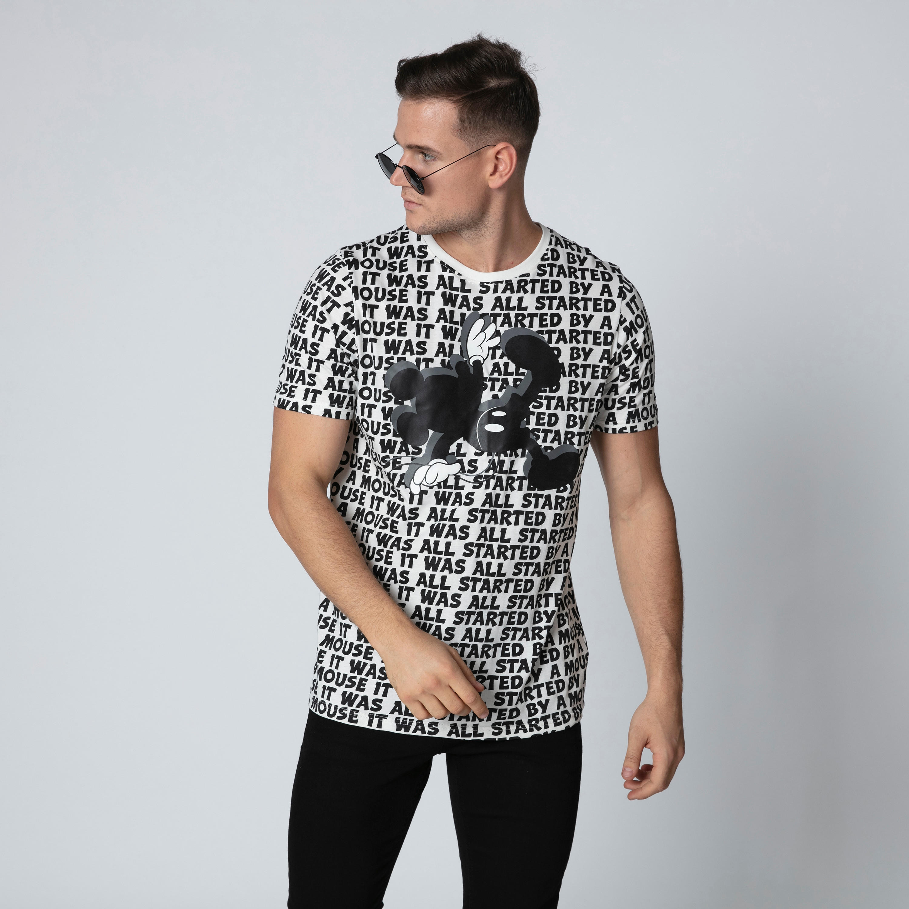 Sustainable Slim Fit Mickey Mouse Printed T-shirt with Round Neck-men-clothing-tshirtsandpolos-tshirts-image-1