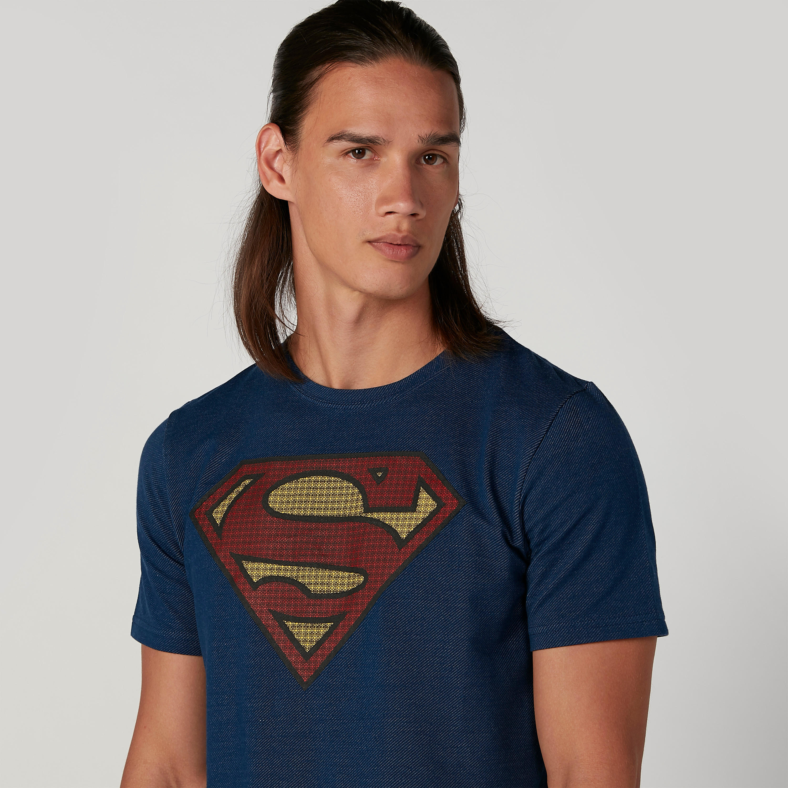 تيشيرت سليم بياقة مستديرة وأكمام قصيرة وطبعات سوبرمان-men-clothing-tshirtsandpolos-tshirts-image-3