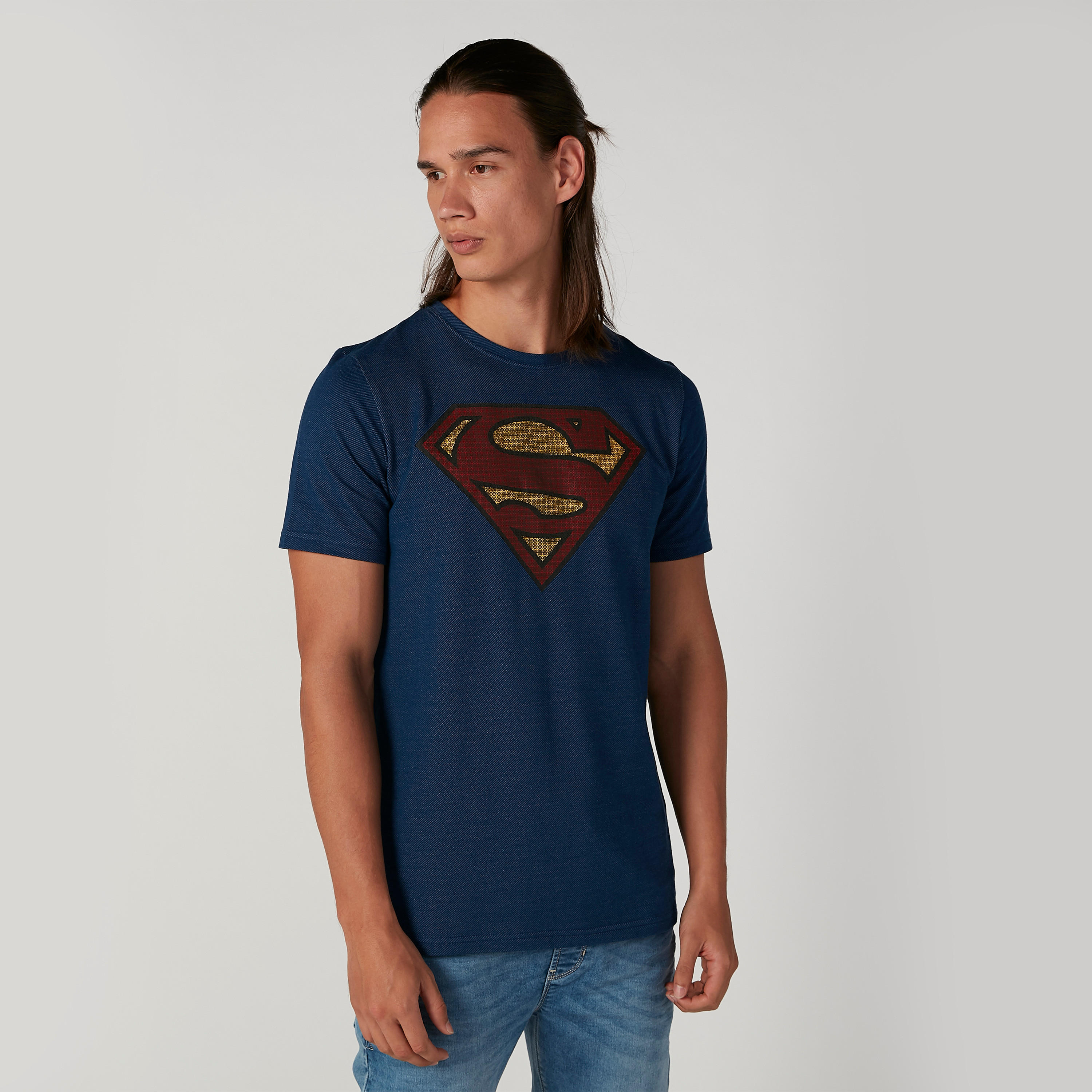تيشيرت سليم بياقة مستديرة وأكمام قصيرة وطبعات سوبرمان-men-clothing-tshirtsandpolos-tshirts-image-1