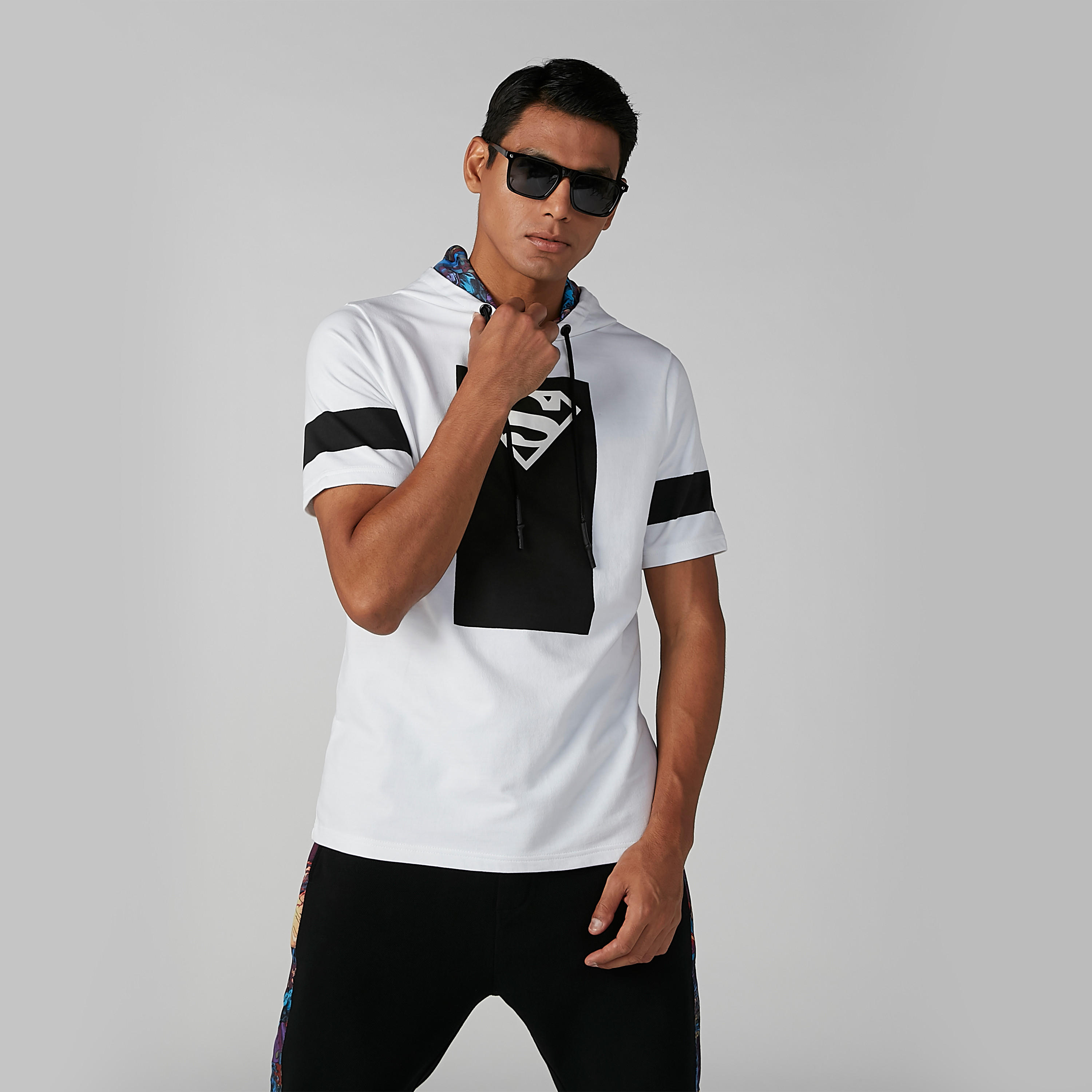 Sustainable Slim Fit Superman Printed T-shirt with Hood-men-clothing-tshirtsandpolos-tshirts-image-3