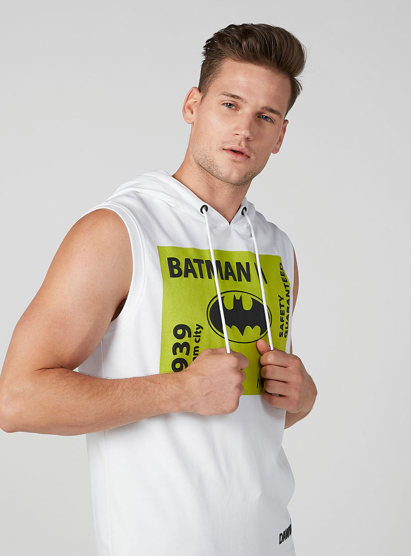 تيشيرت مستدام دون أكمام سليم وقبّعة وطبعات باتمان -men-clothing-tshirtsandpolos-tshirts-image-1
