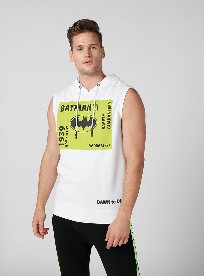 تيشيرت مستدام دون أكمام سليم وقبّعة وطبعات باتمان -men-clothing-tshirtsandpolos-tshirts-image-2