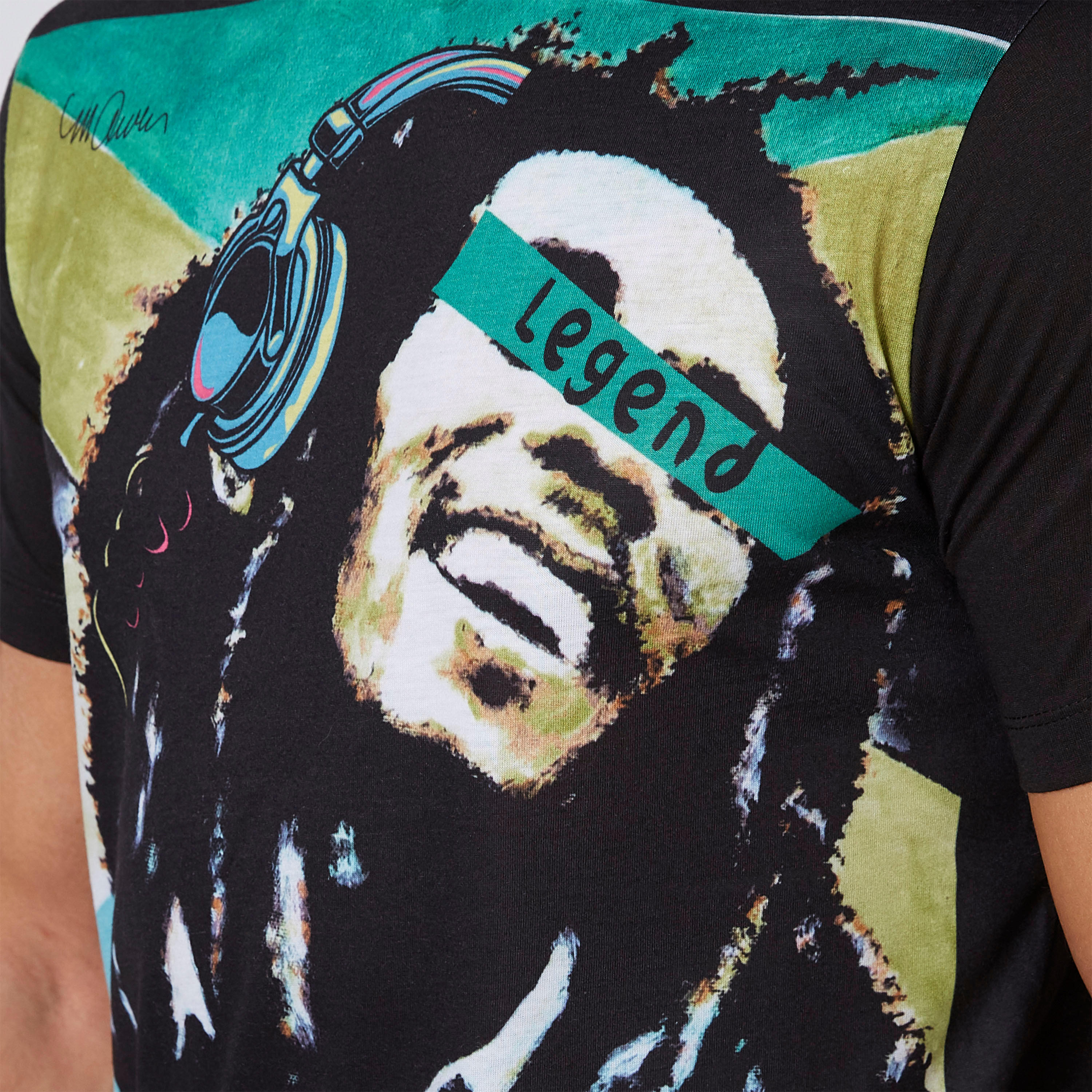 تيشيرت سليم بياقة ضيقة وأكمام قصيرة وطبعات بوب مارلي-men-clothing-tshirtsandpolos-tshirts-image-3