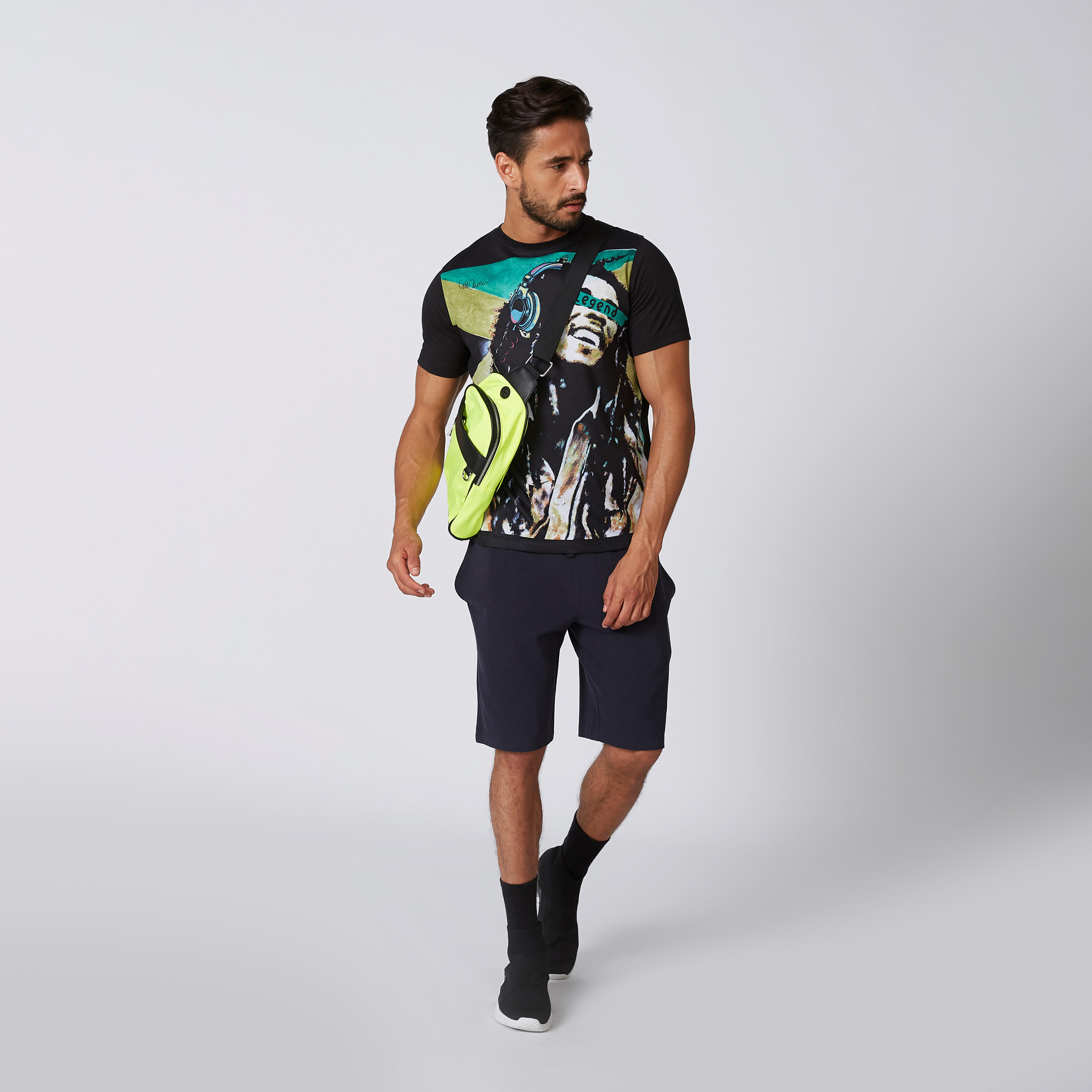 تيشيرت سليم بياقة ضيقة وأكمام قصيرة وطبعات بوب مارلي-men-clothing-tshirtsandpolos-tshirts-image-5