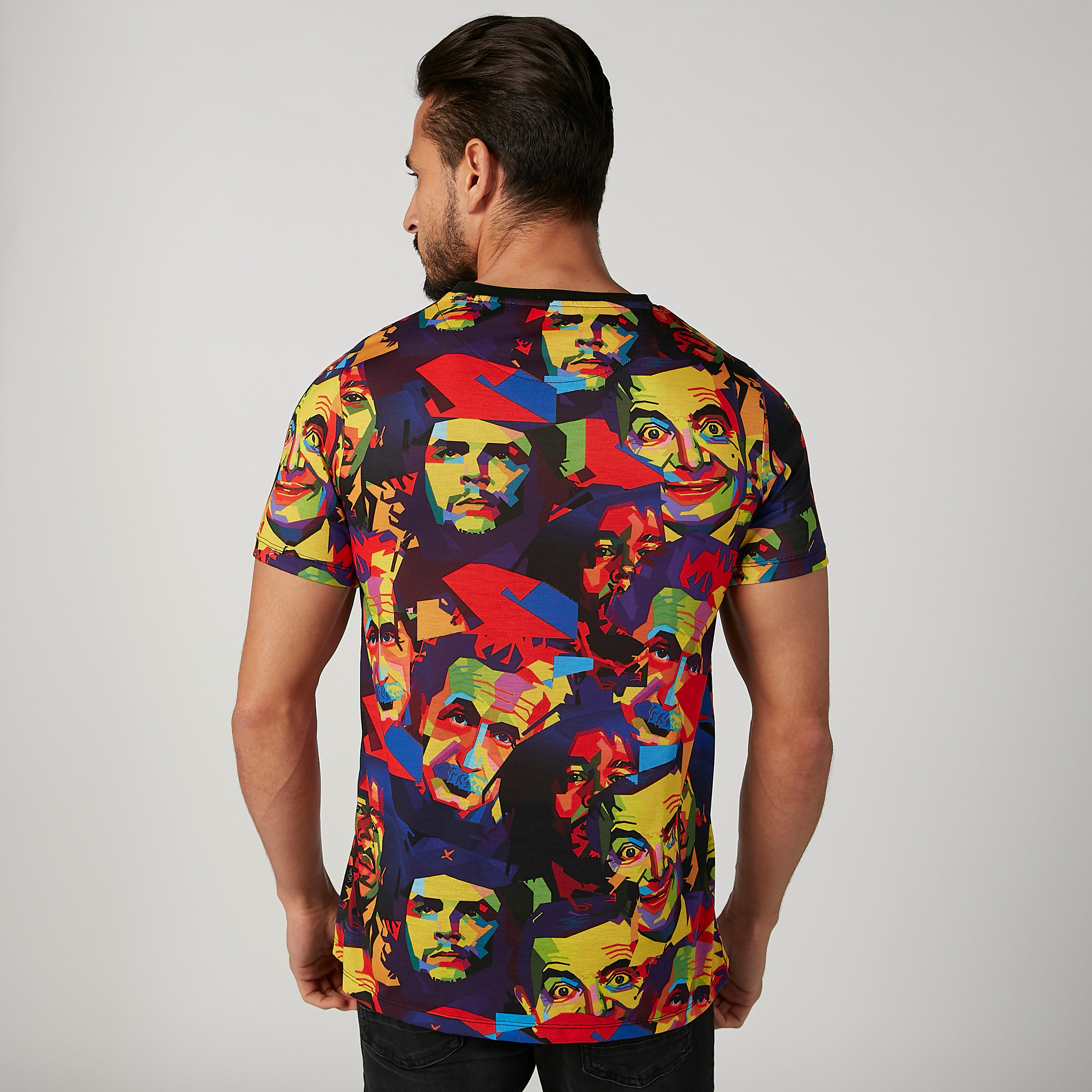 Slim Fit Printed T-shirt with Crew Neck and Short Sleeves-men-clothing-tshirtsandpolos-tshirts-image-2