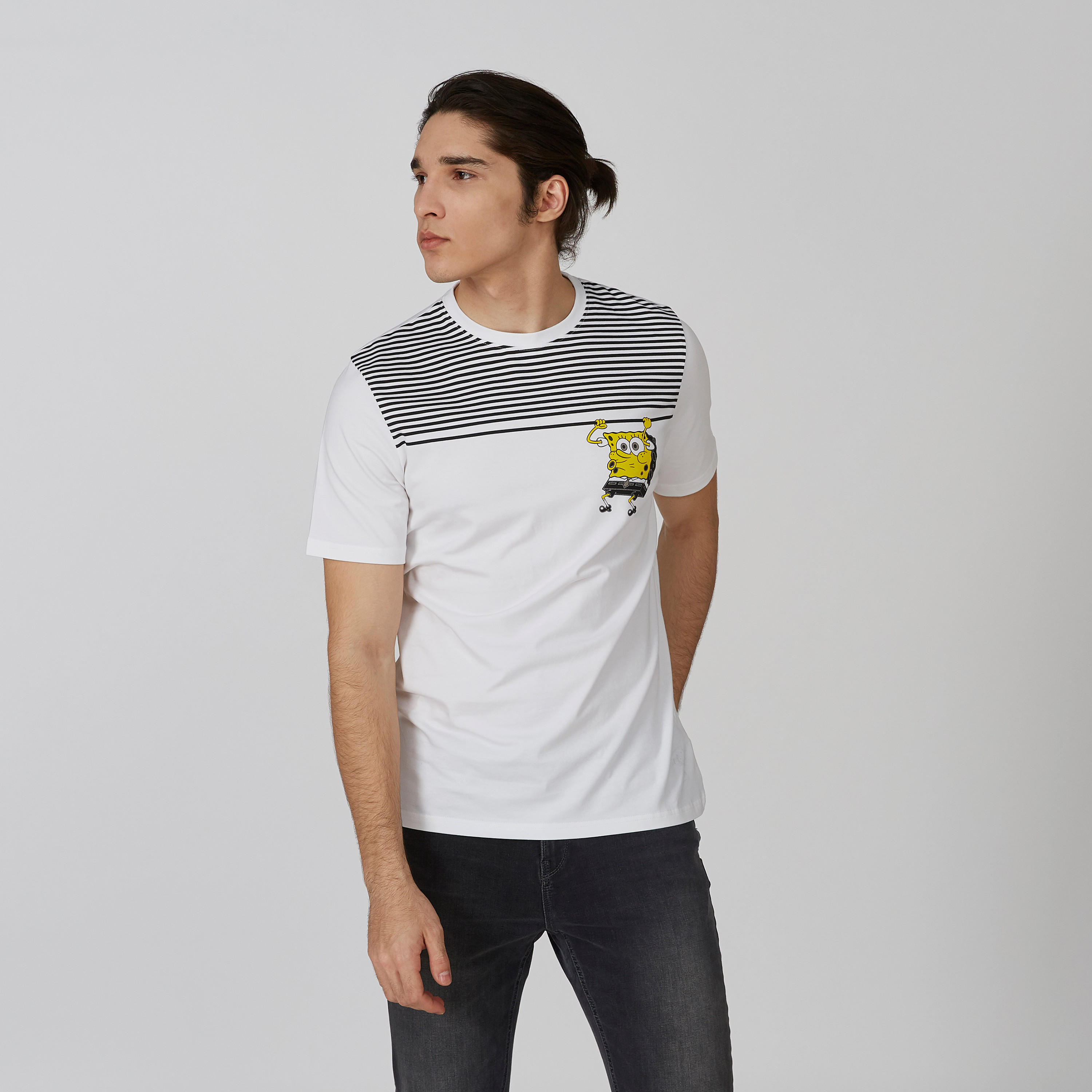Slim Fit Sustainable SpongeBob Printed T-shirt with Short Sleeves-men-clothing-tshirtsandpolos-tshirts-image-4