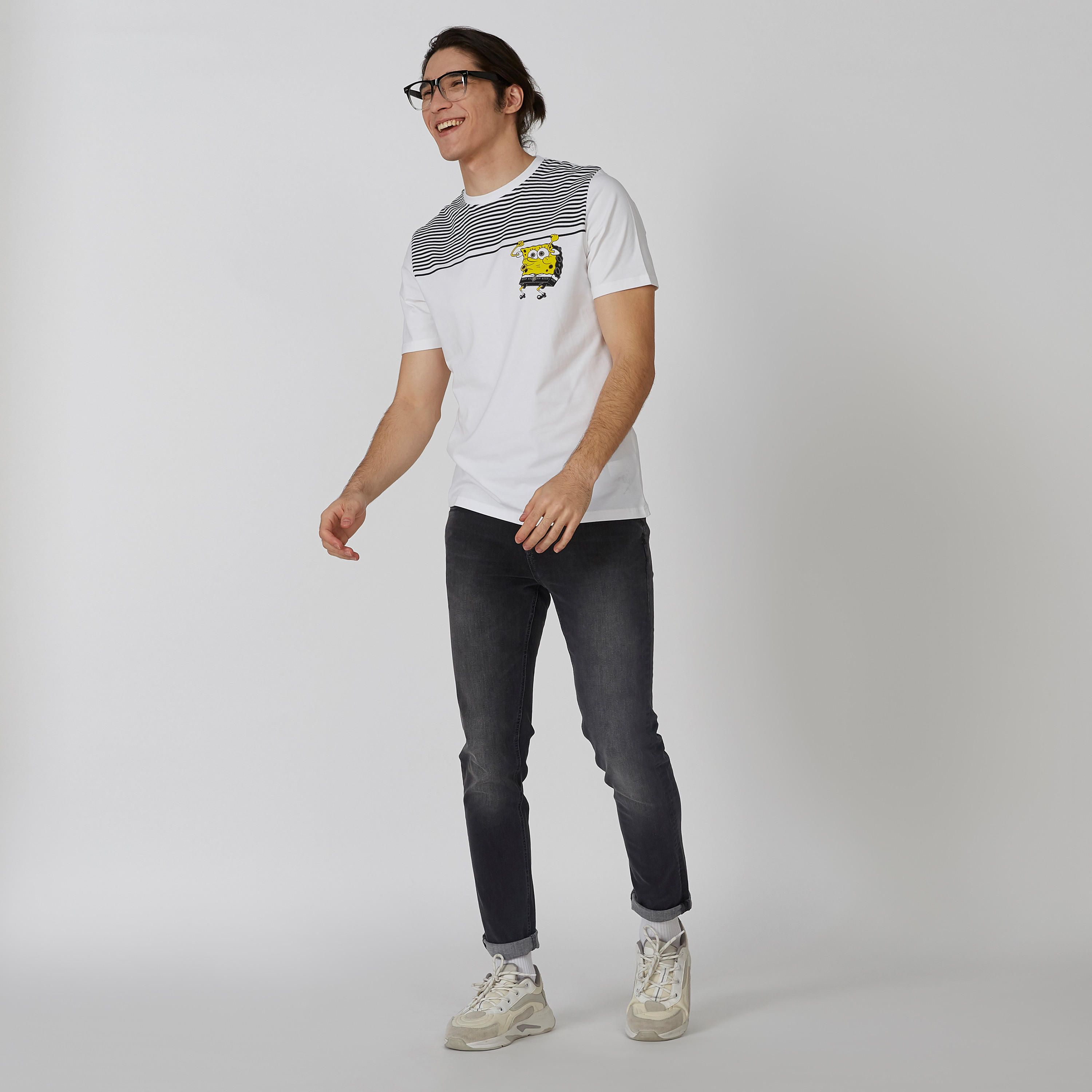 Slim Fit Sustainable SpongeBob Printed T-shirt with Short Sleeves-men-clothing-tshirtsandpolos-tshirts-image-5