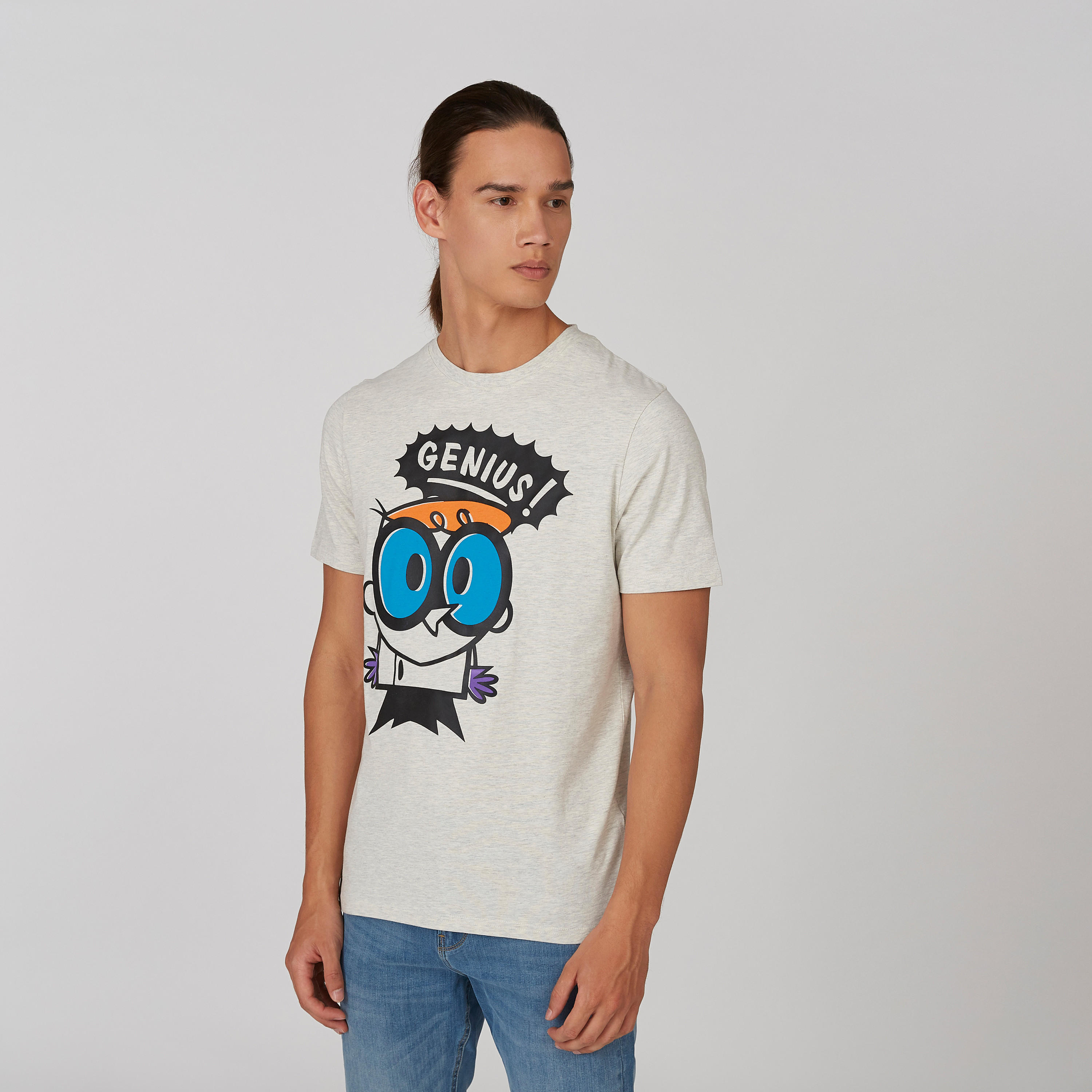 تيشيرت سليم بياقة ضيّقة وأكمام قصيرة وطبعات ديكستر-men-clothing-tshirtsandpolos-tshirts-image-1