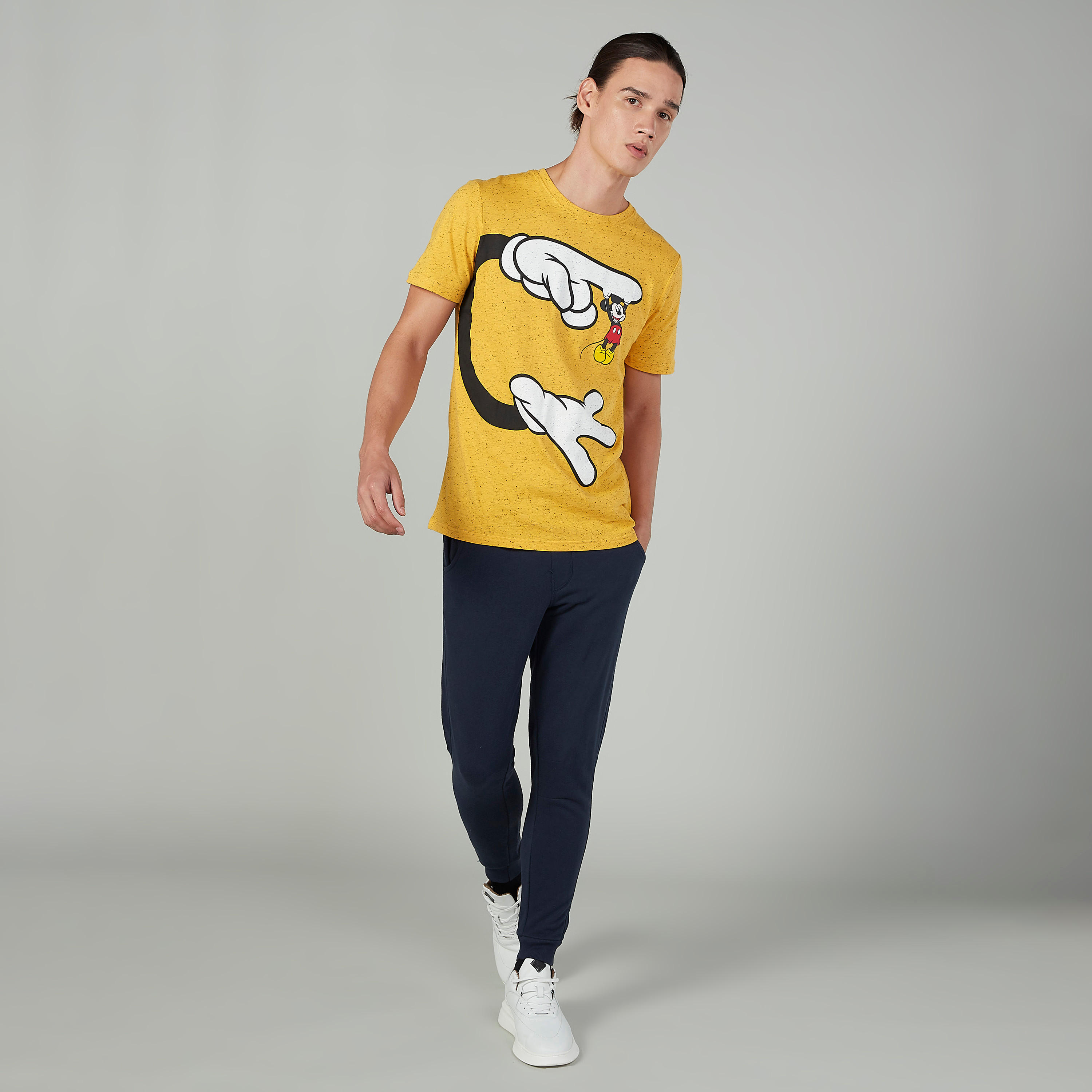 Sustainable Mickey Mouse Printed T-shirt with Short Sleeves-men-clothing-tshirtsandpolos-tshirts-image-2