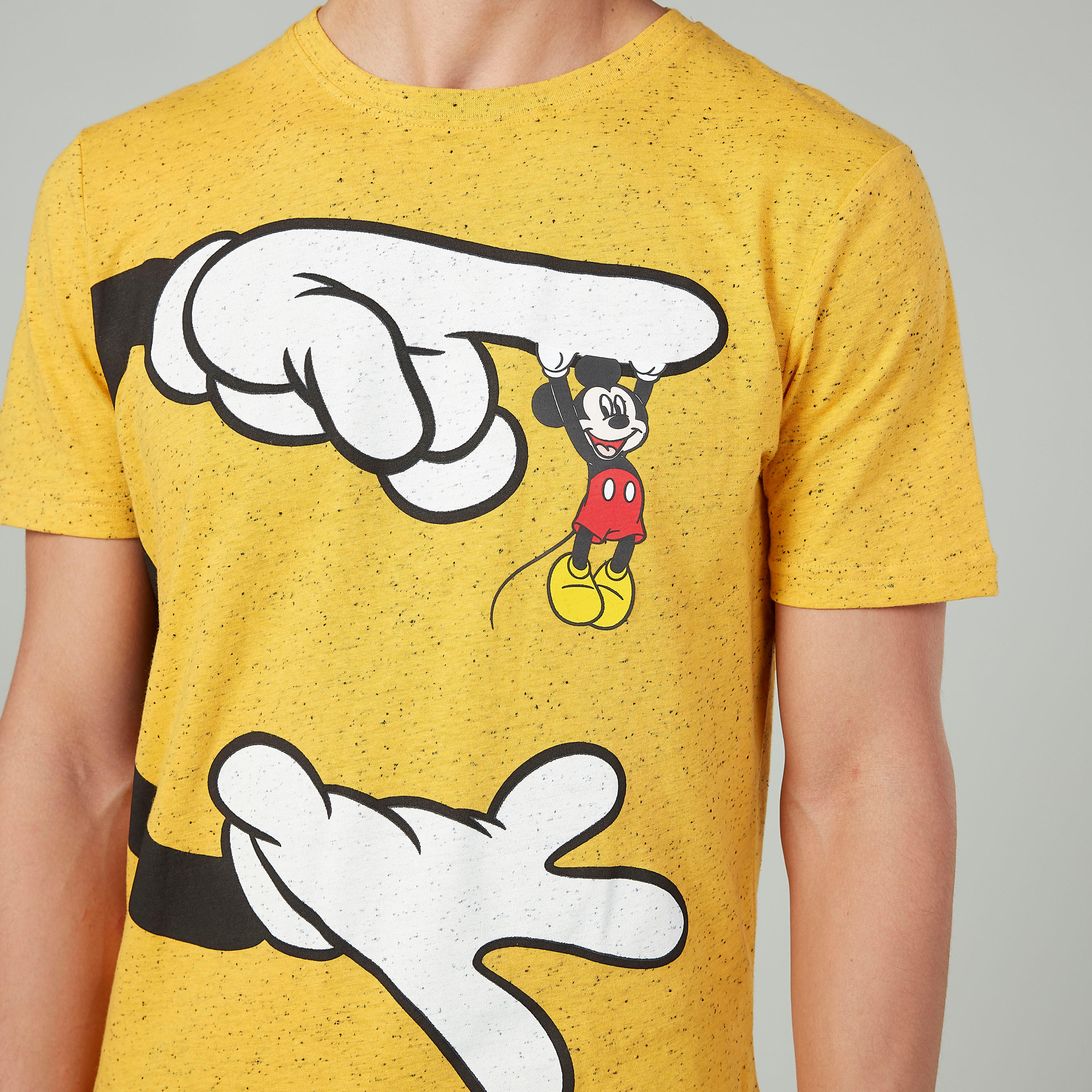 Sustainable Mickey Mouse Printed T-shirt with Short Sleeves-men-clothing-tshirtsandpolos-tshirts-image-3