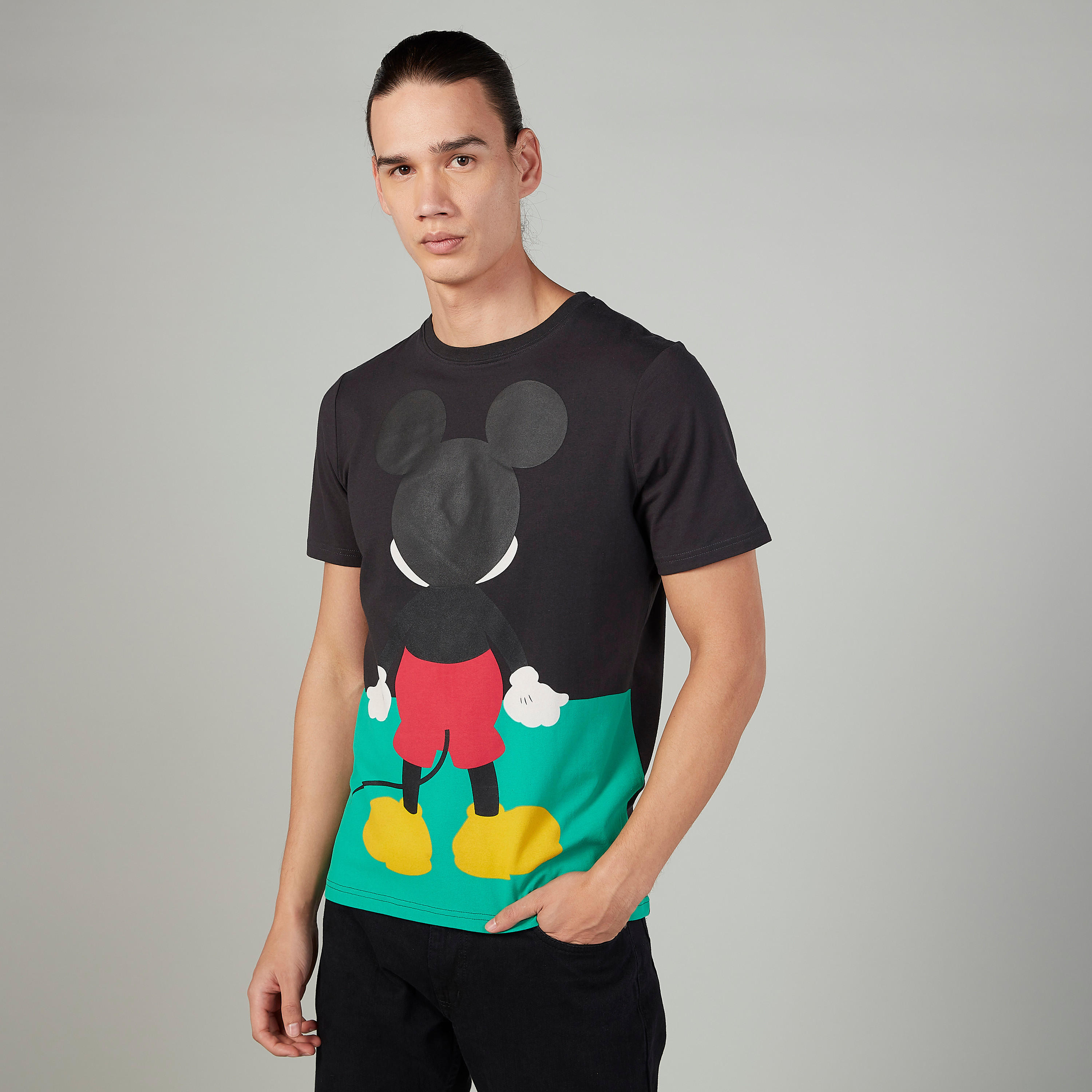 Sustainable Slim Fit Mickey Mouse Printed T-shirt with Round Neck-men-clothing-tshirtsandpolos-tshirts-image-1