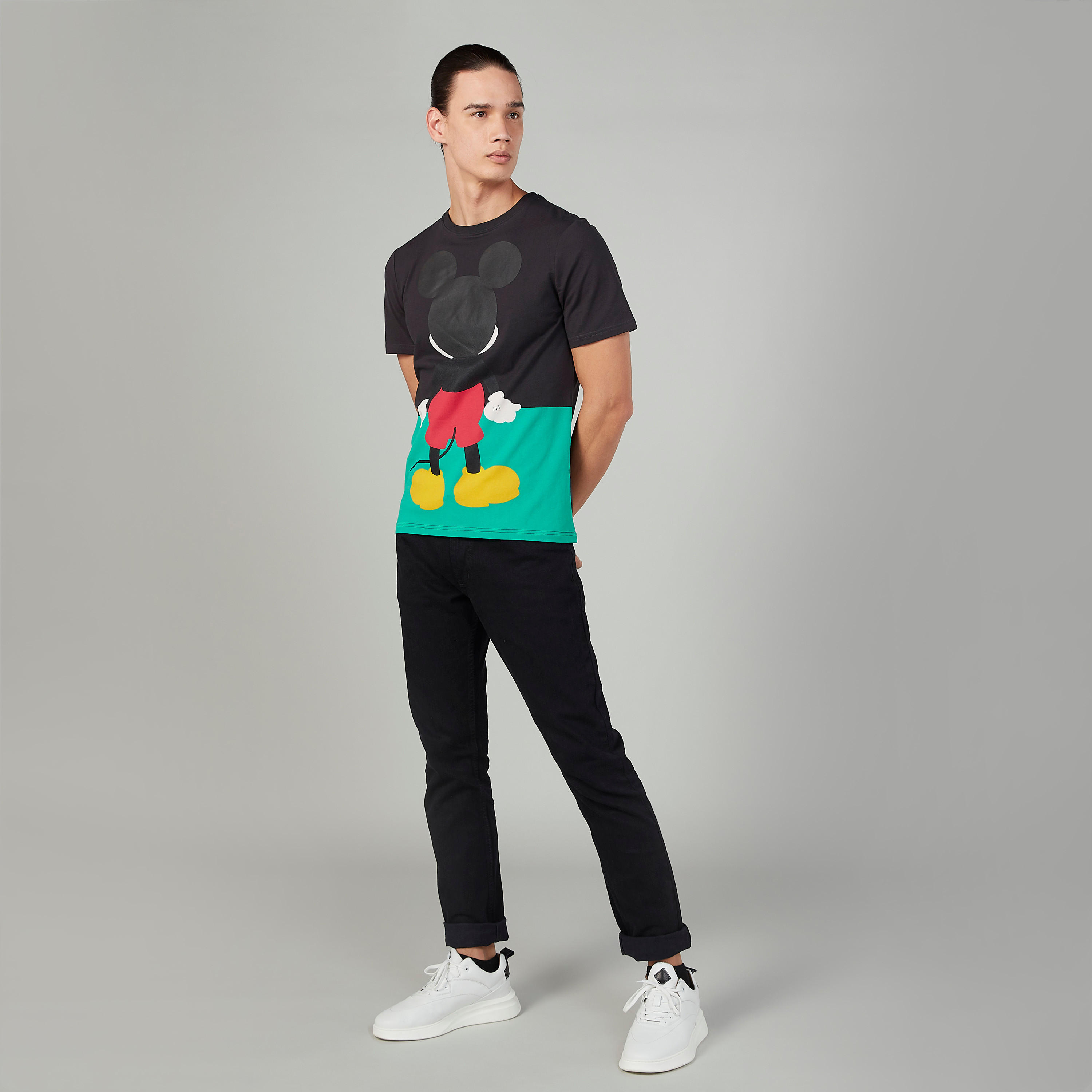 Sustainable Slim Fit Mickey Mouse Printed T-shirt with Round Neck-men-clothing-tshirtsandpolos-tshirts-image-2