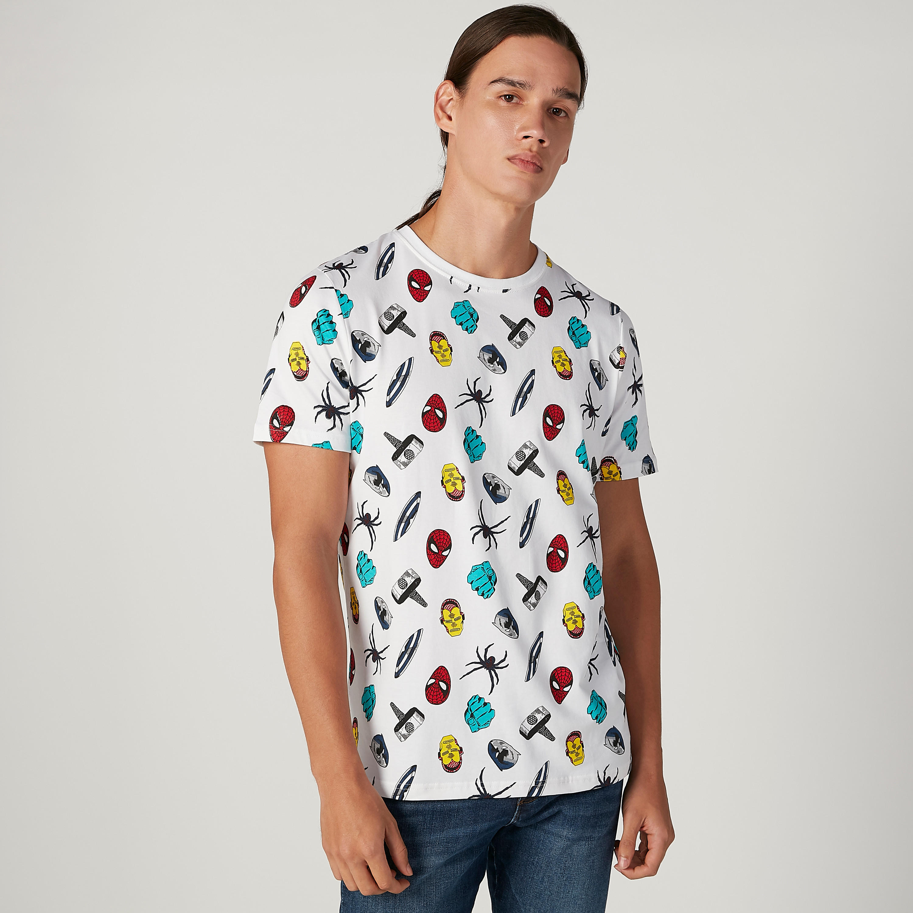 Sustainable Slim Fit Avengers Printed T-shirt with Crew Neck-men-clothing-tshirtsandpolos-tshirts-image-1