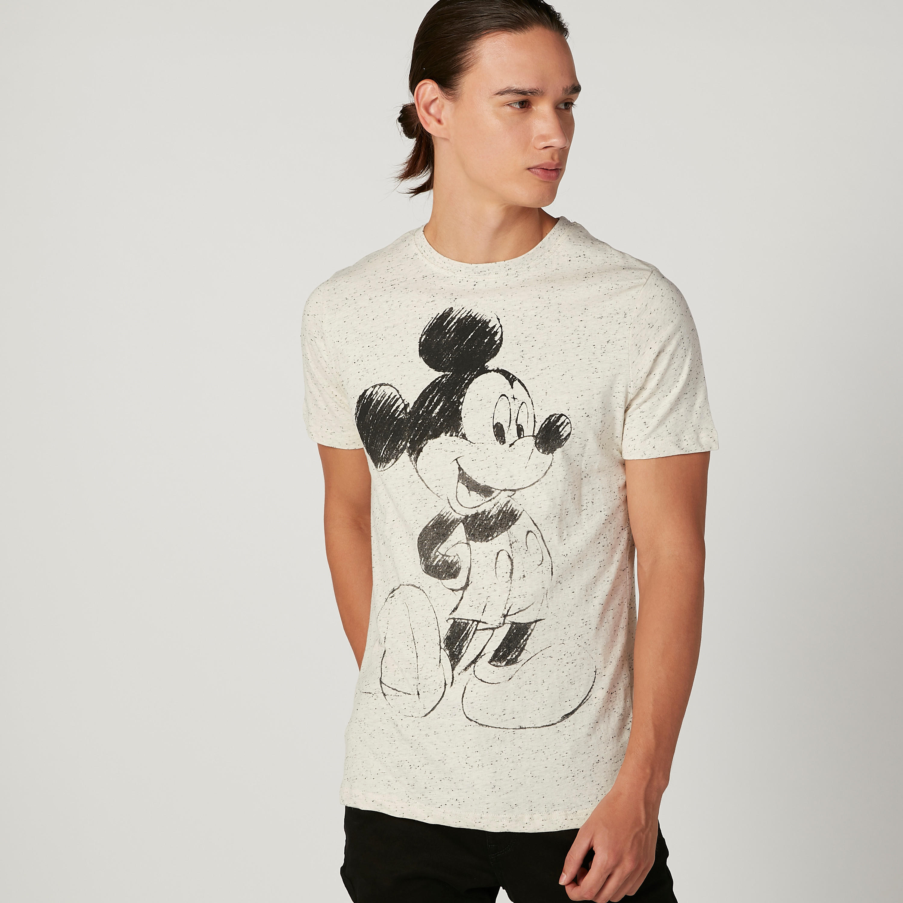 Sustainable Slim Fit Mickey Mouse Printed T-shirt with Crew Neck-men-clothing-tshirtsandpolos-tshirts-image-1