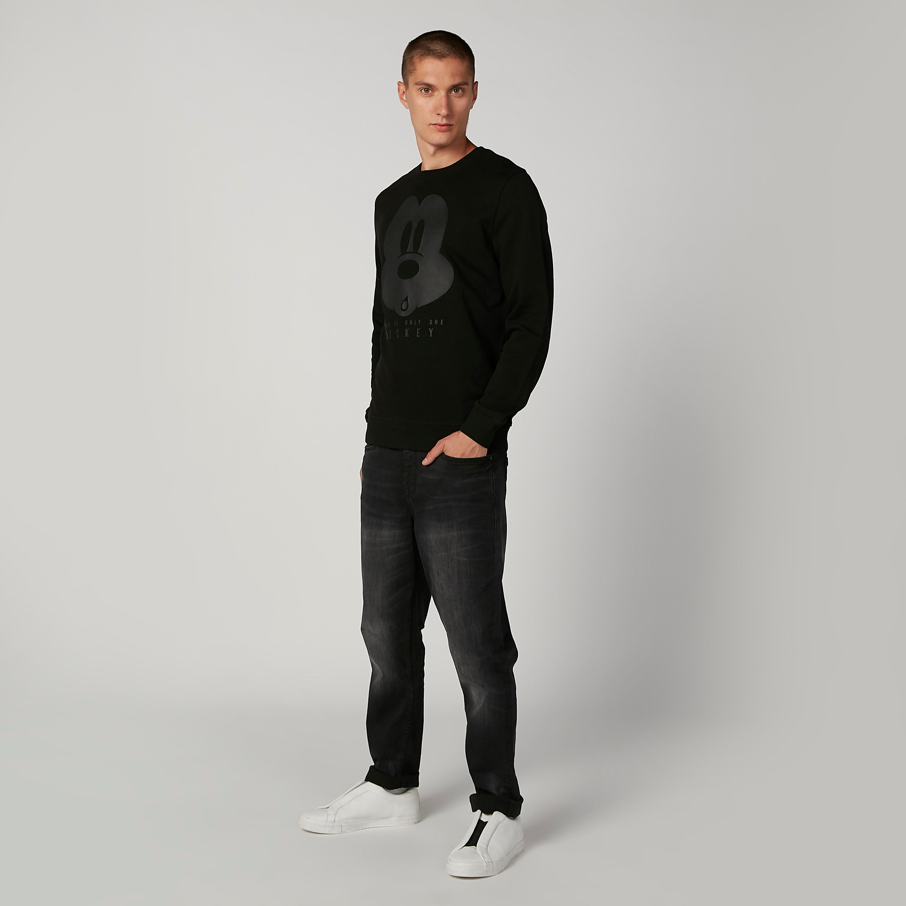 Sustainable Mickey Mouse Printed Sweatshirt with Long Sleeves-men-winterwear-hoodiesandsweatshirts-image-3