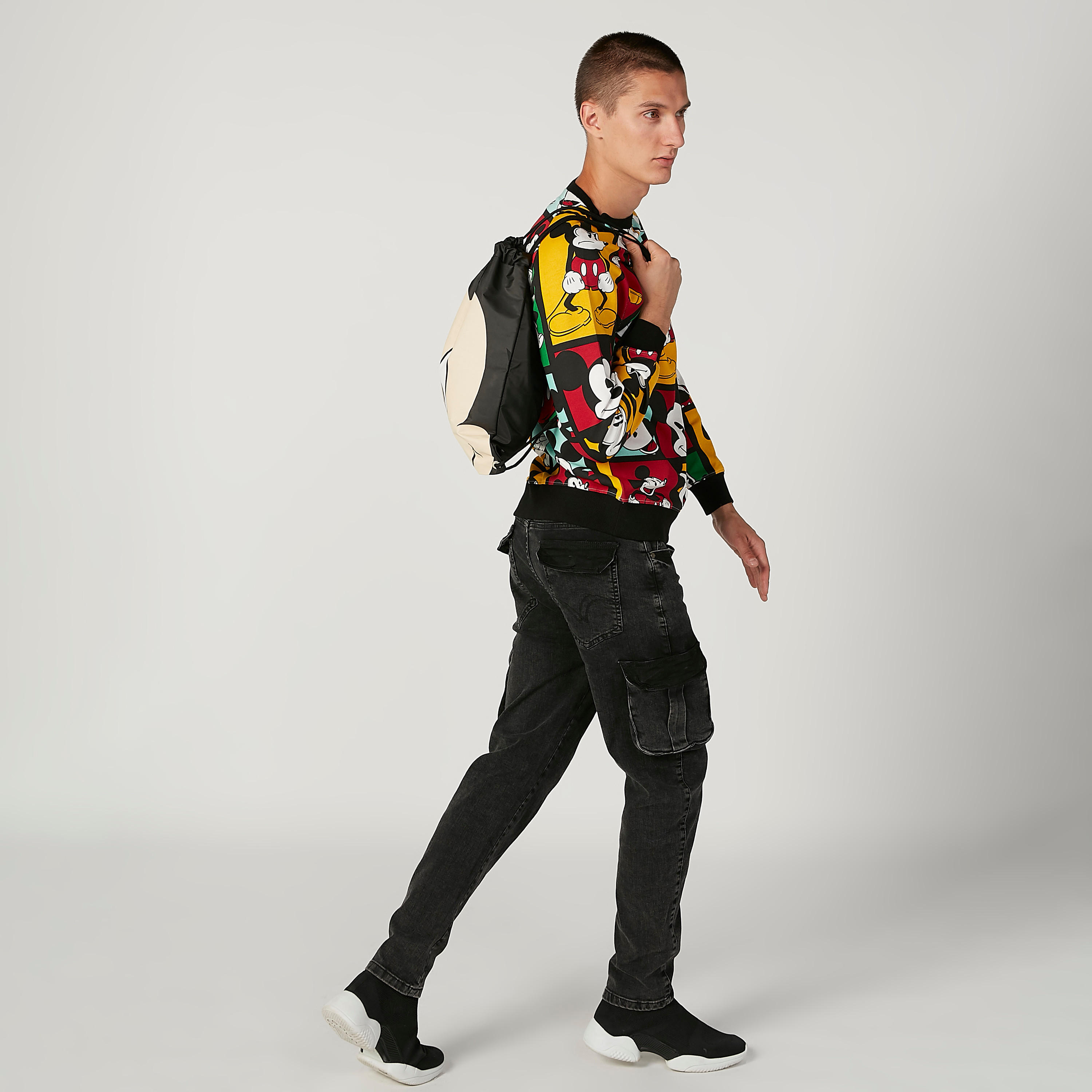 Mickey Mouse Printed Round Neck Sweatshirt with Long Sleeves-men-winterwear-hoodiesandsweatshirts-image-2