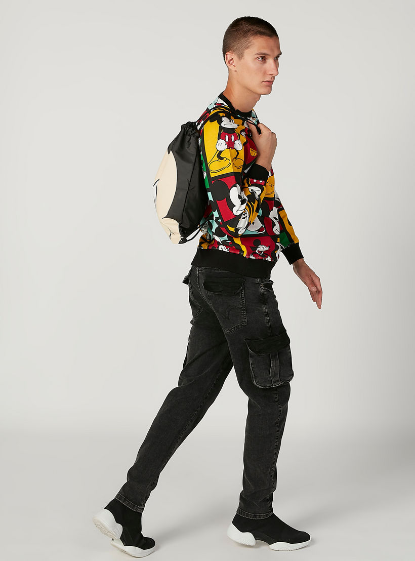 Mickey Mouse Printed Round Neck Sweatshirt with Long Sleeves-men-winterwear-hoodiesandsweatshirts-image-2