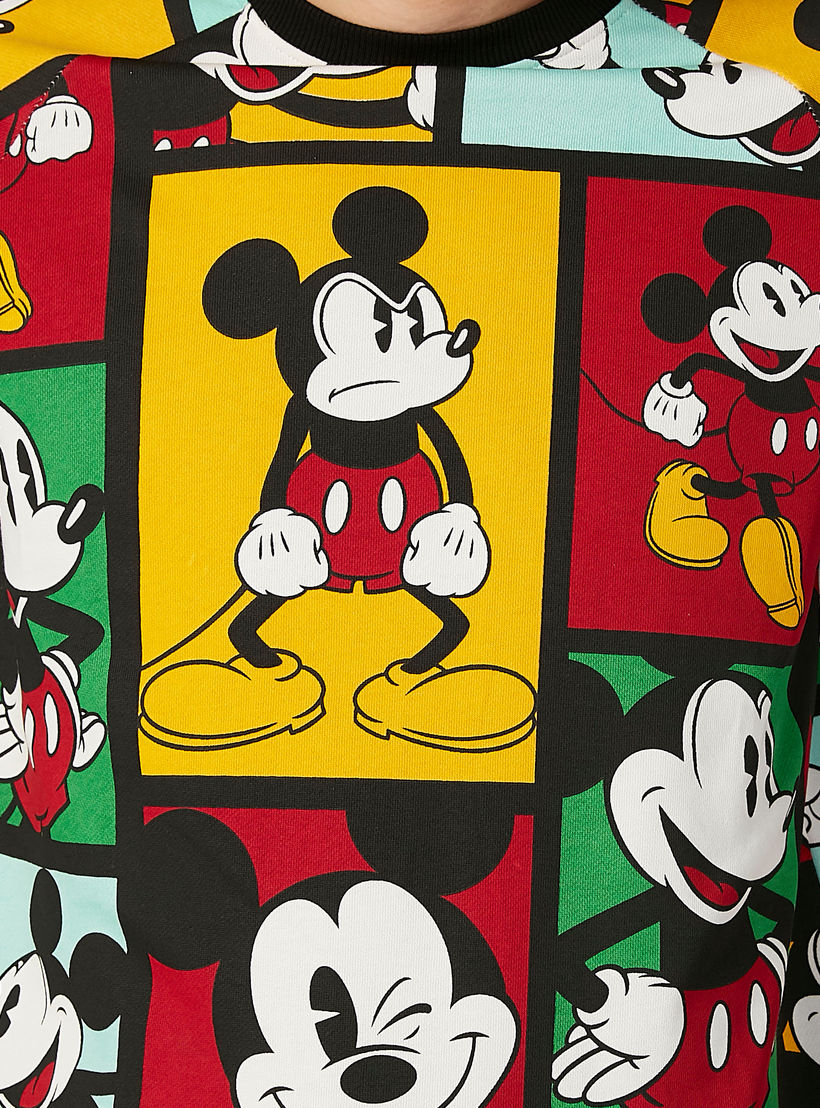 Mickey Mouse Printed Round Neck Sweatshirt with Long Sleeves-men-winterwear-hoodiesandsweatshirts-image-3
