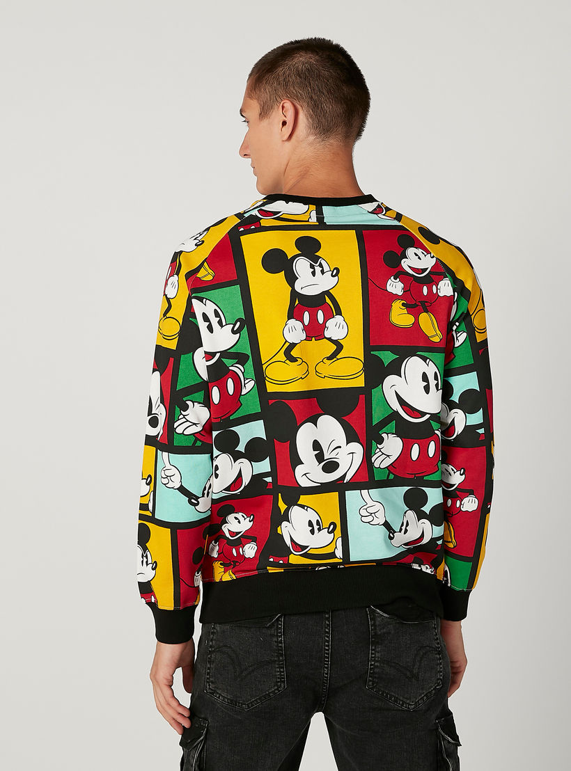 Mickey Mouse Printed Round Neck Sweatshirt with Long Sleeves-men-winterwear-hoodiesandsweatshirts-image-4