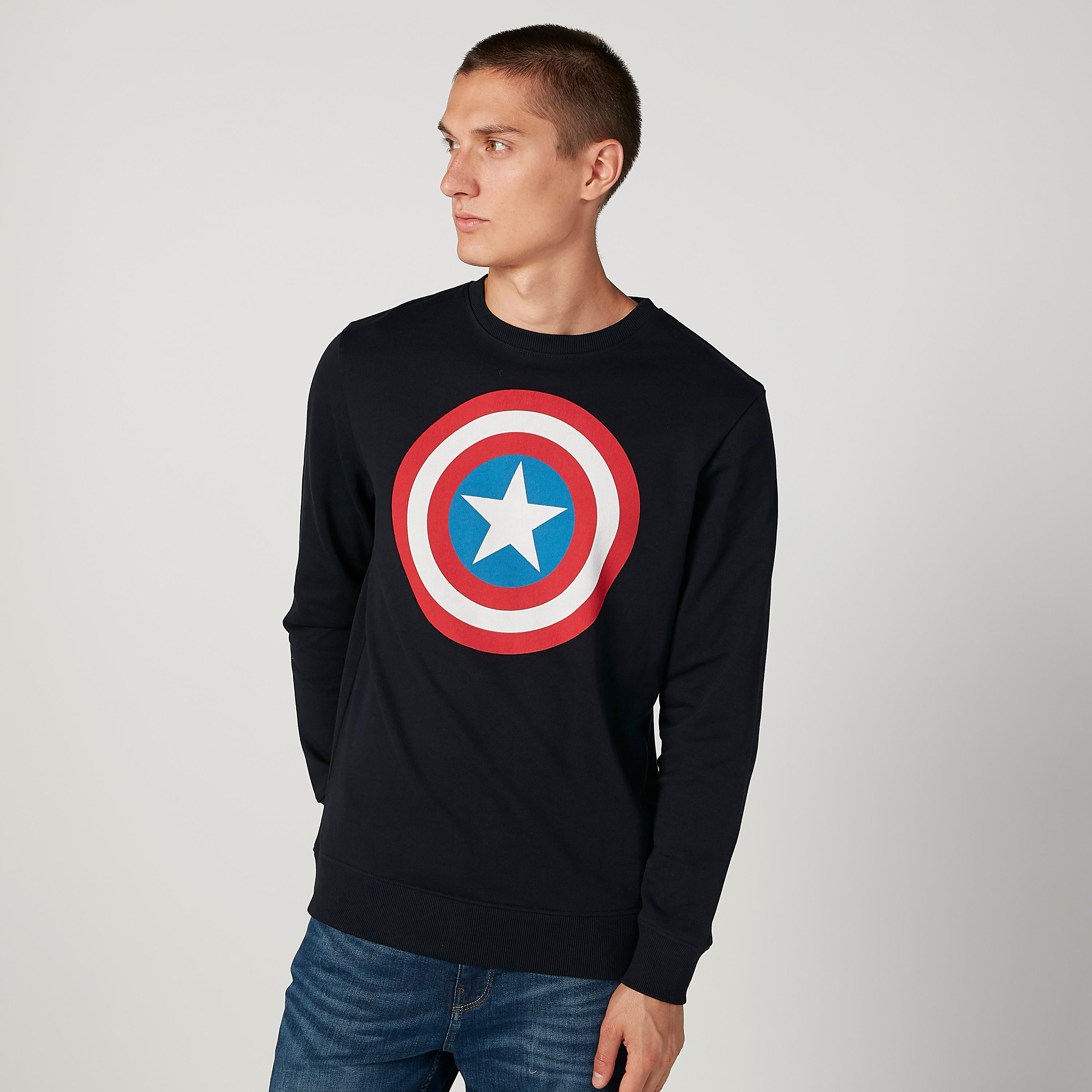 Sustainable Captain America Printed Round Neck Sweatshirt-men-winterwear-hoodiesandsweatshirts-image-1