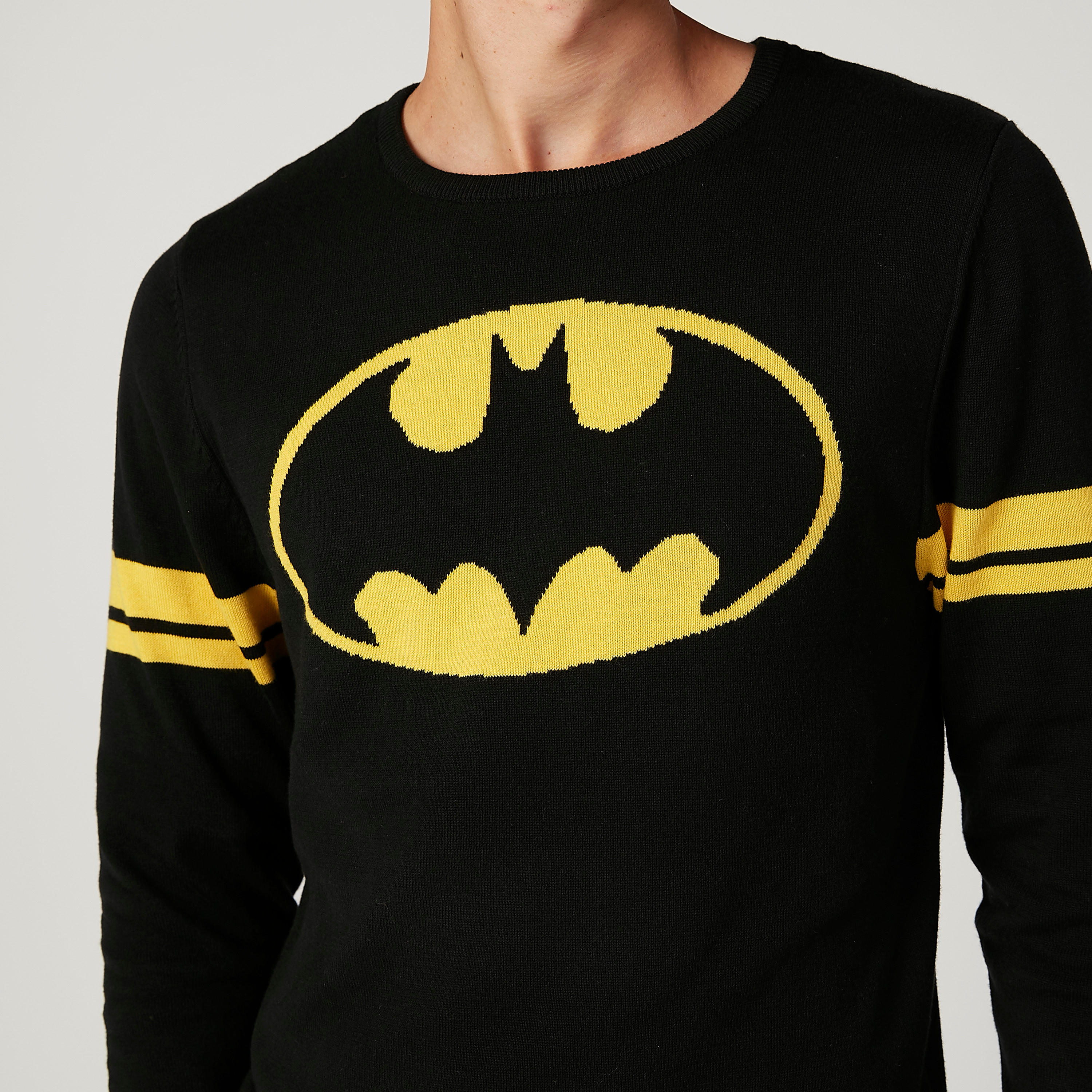 كنزة مستدامة بياقة مستديرة وأكمام طويلة وطبعات باتمان -men-clothing-sweatersandpullovers-image-3