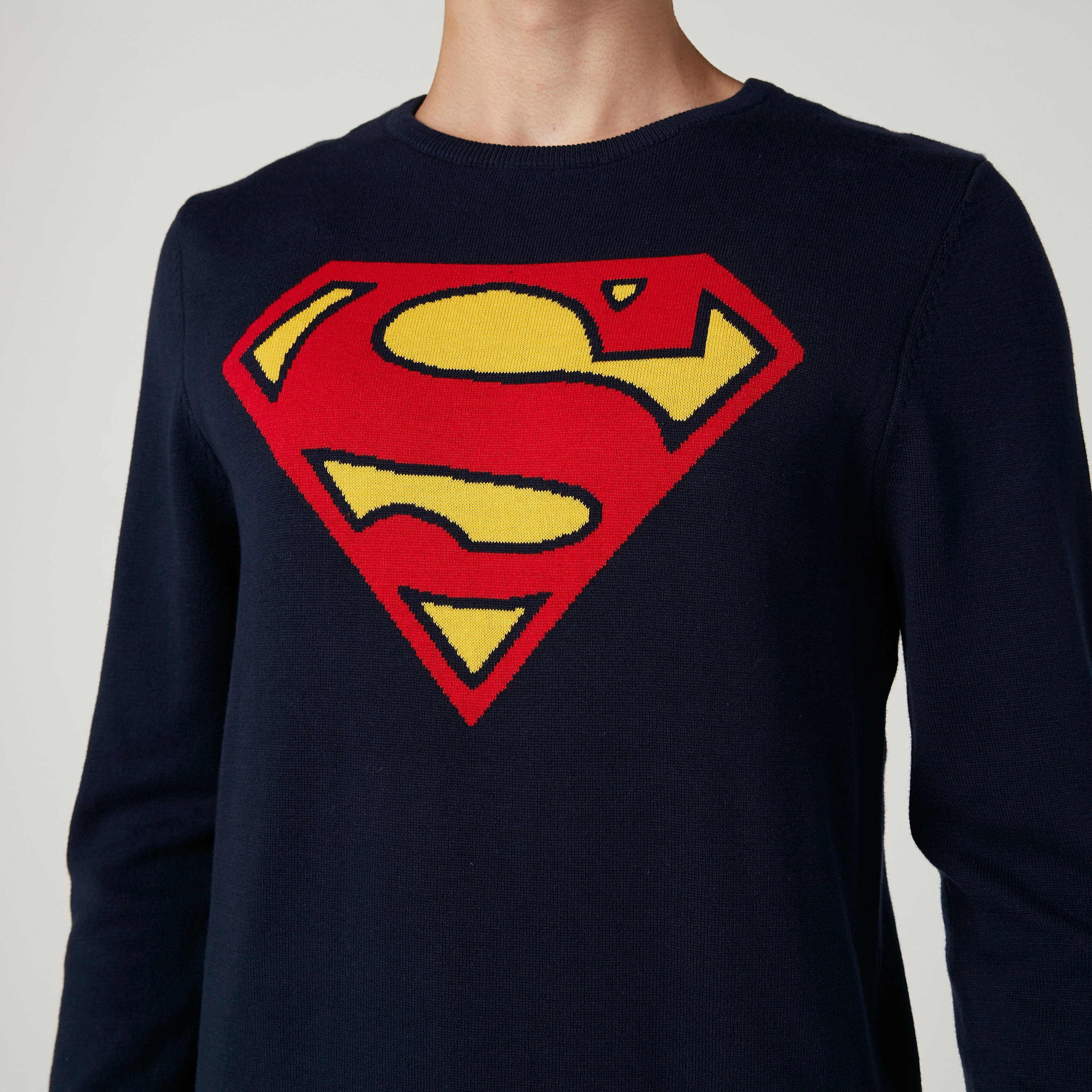 كنزة بياقة مستديرة وأكمام طويلة وطبعات سوبرمان-men-clothing-sweatersandpullovers-image-2