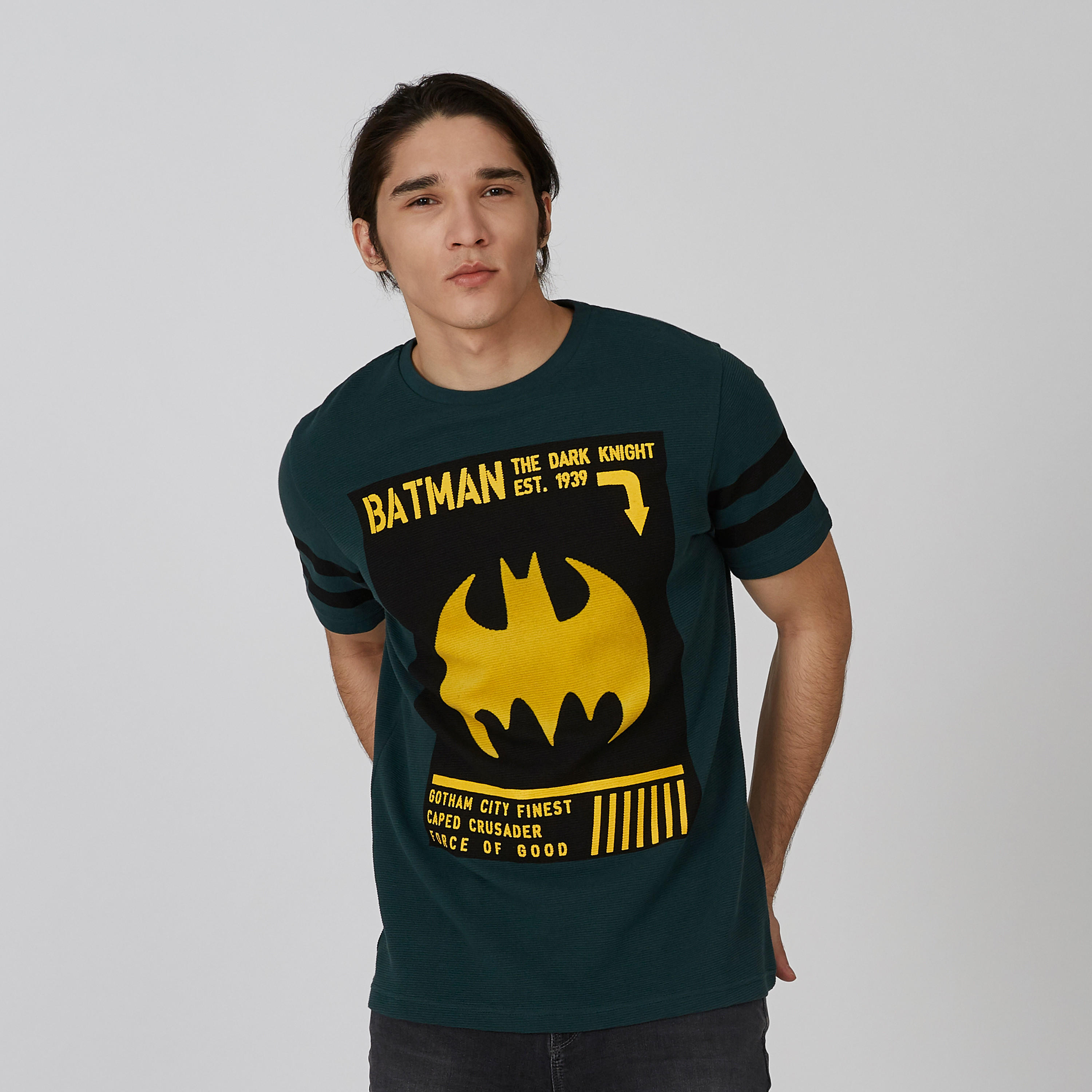 تيشيرت مستدام سليم بأكمام قصيرة وطبعات باتمان -men-clothing-tshirtsandpolos-tshirts-image-1