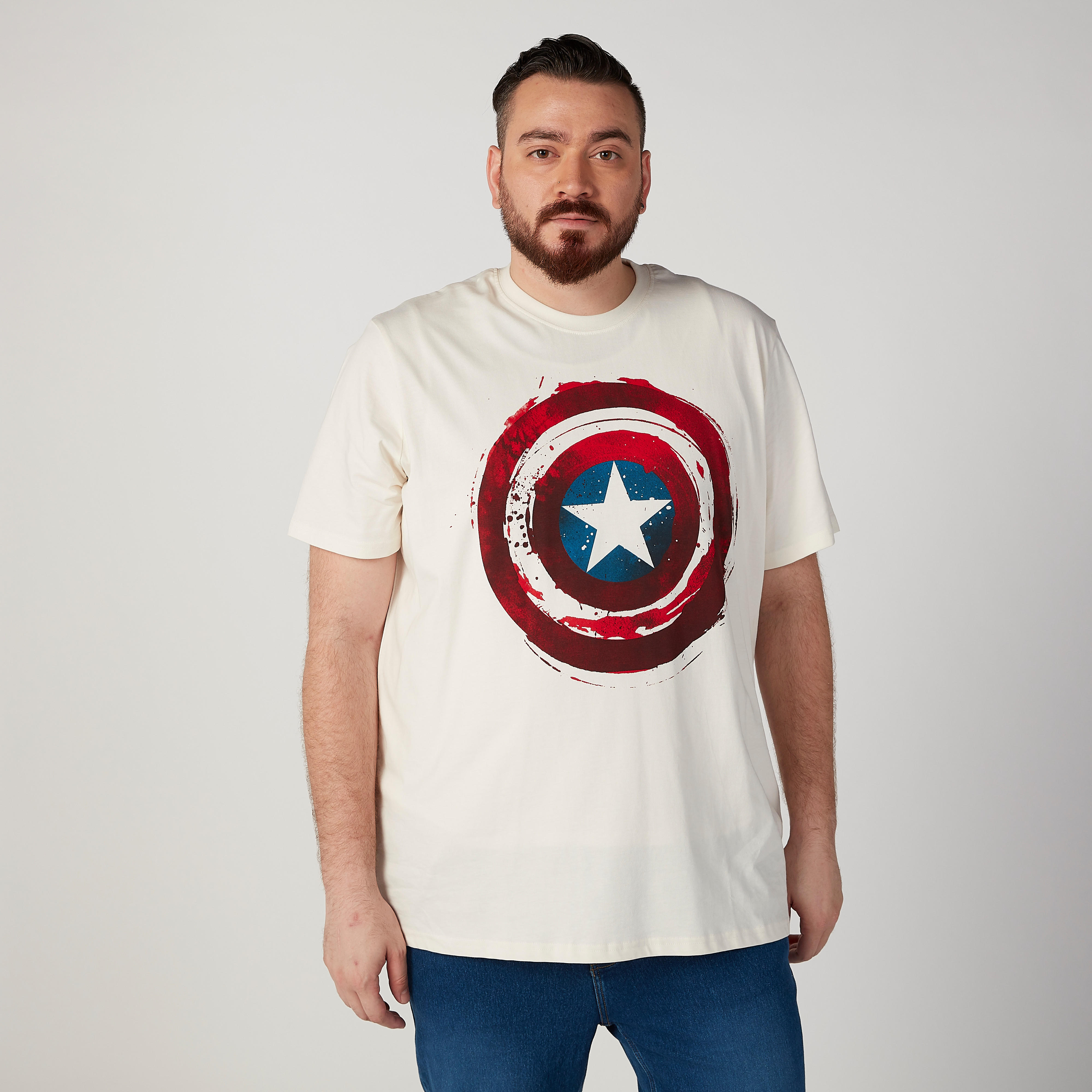 Sustainable Slim Fit Captain America Printed T-shirt with Crew Neck-men-clothing-tshirtsandpolos-tshirts-image-1