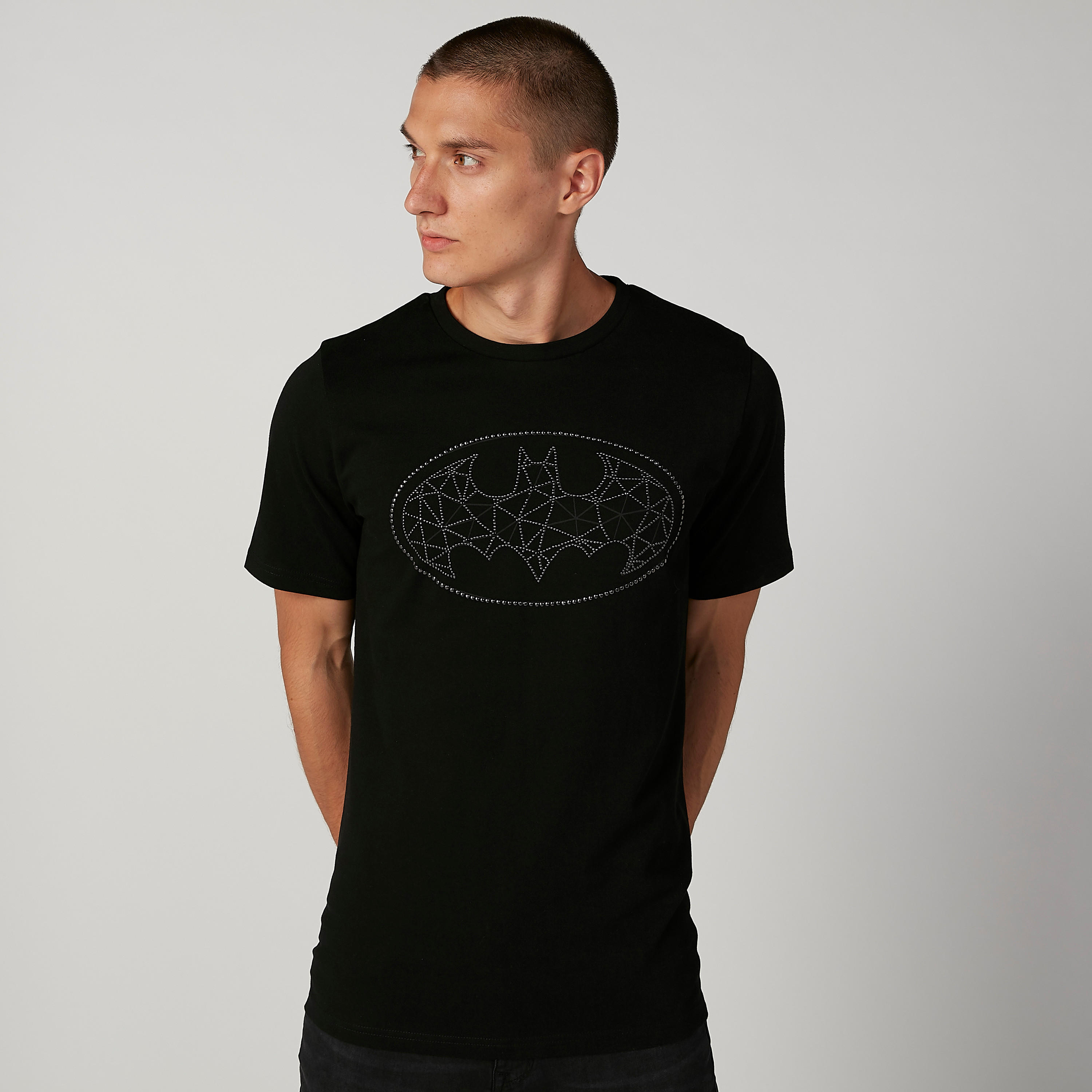تيشيرت مزيّن بياقة ضيّقة وأكمام قصيرة وطبعات باتمان-men-clothing-tshirtsandpolos-tshirts-image-1