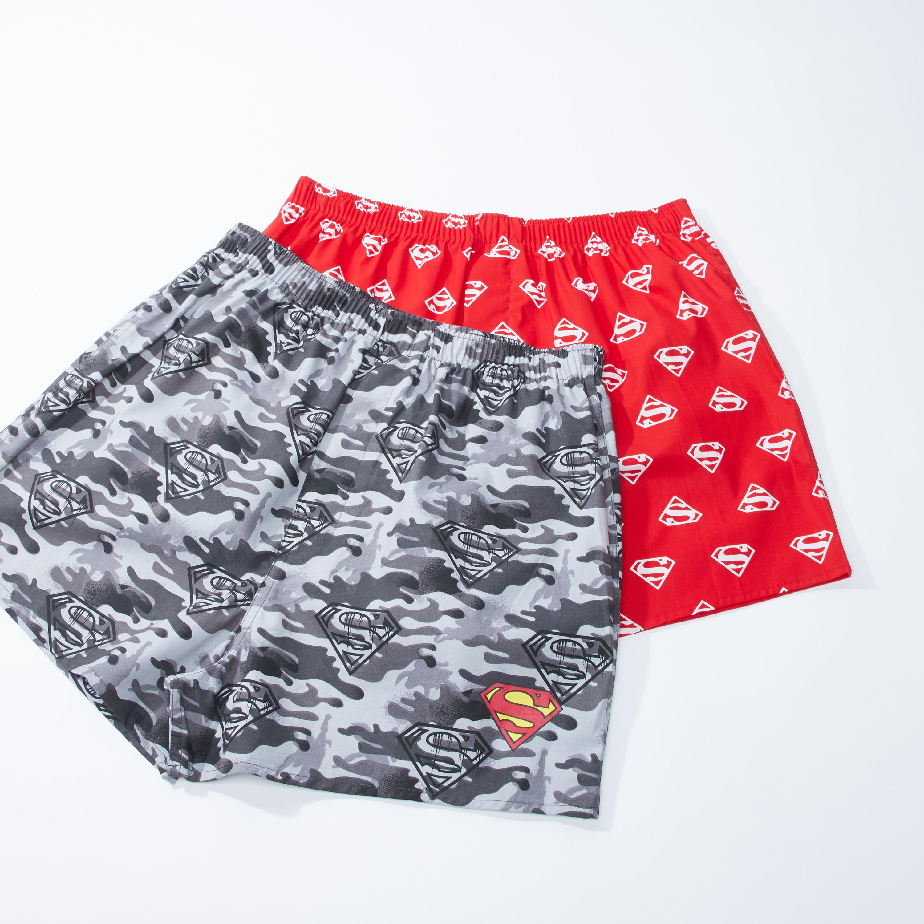 طقم شورتات داخليّة بطبعات سوبرمان وخصر مطّاطي - مجموعة من قطعتين-men-clothing-innerwear-underwear-image-1
